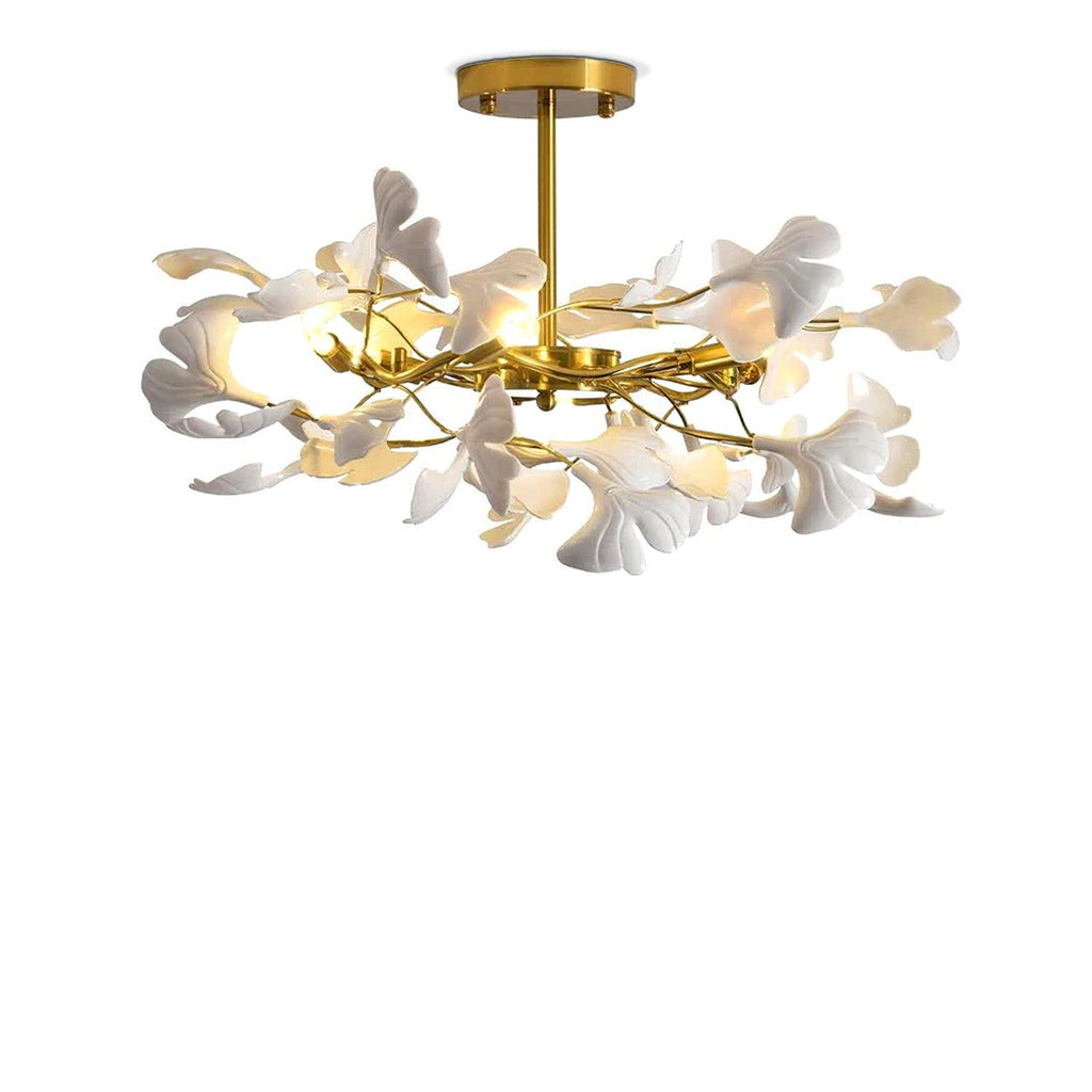 gingko-chandelier-l-anzaz-White Lampbody & White Leaves-9