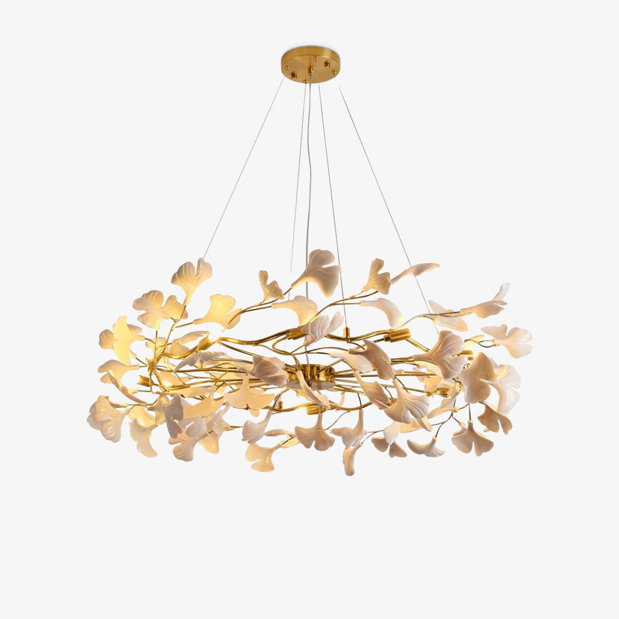 gingko-chandelier-p-anzaz-Gold & White-1