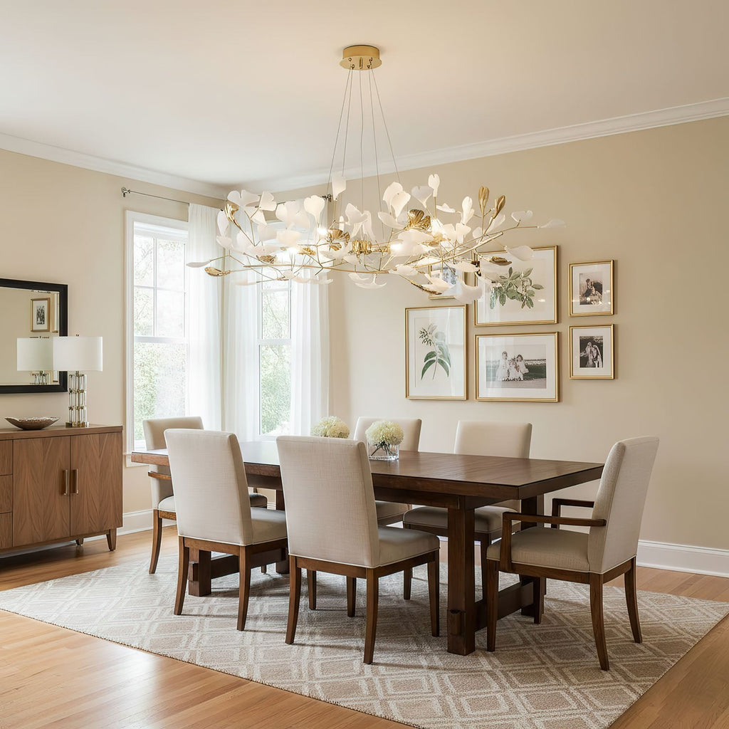 gingko-chandelier-r-anzaz-White Lampbody & White Leaves-6