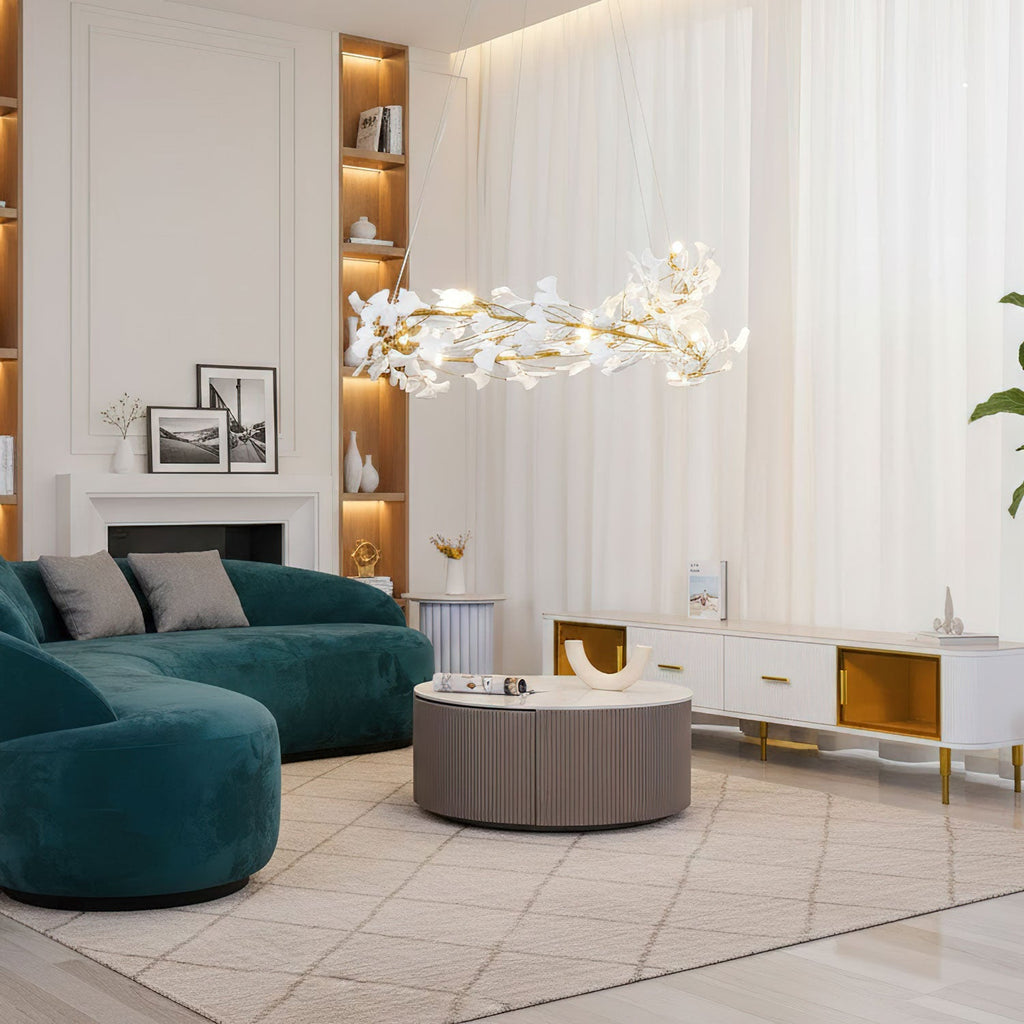 gingko-round-chandelier-u-anzaz-Gold+White-5