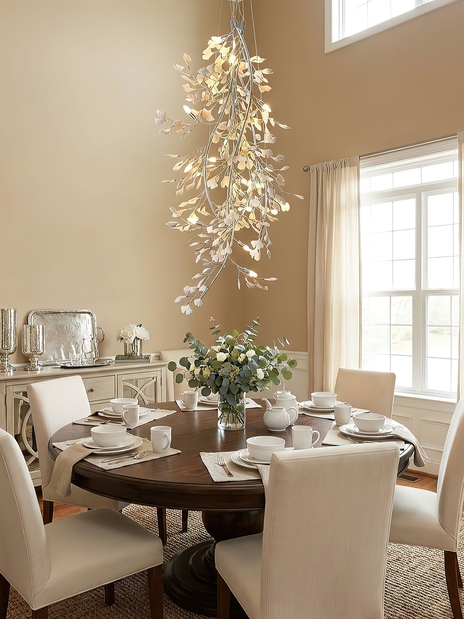 gingko-long-branch-chandelier-anzaz-Nickel Lampbody + White Leaves-11