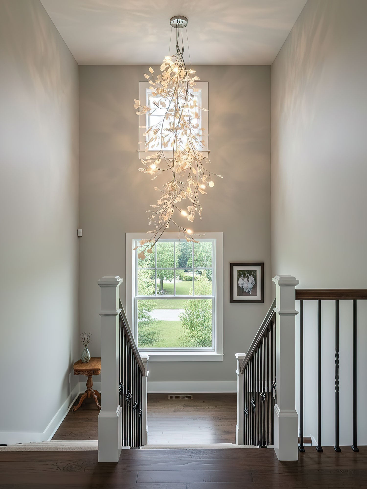 gingko-long-branch-chandelier-anzaz-White Lampbody + White Leaves-3