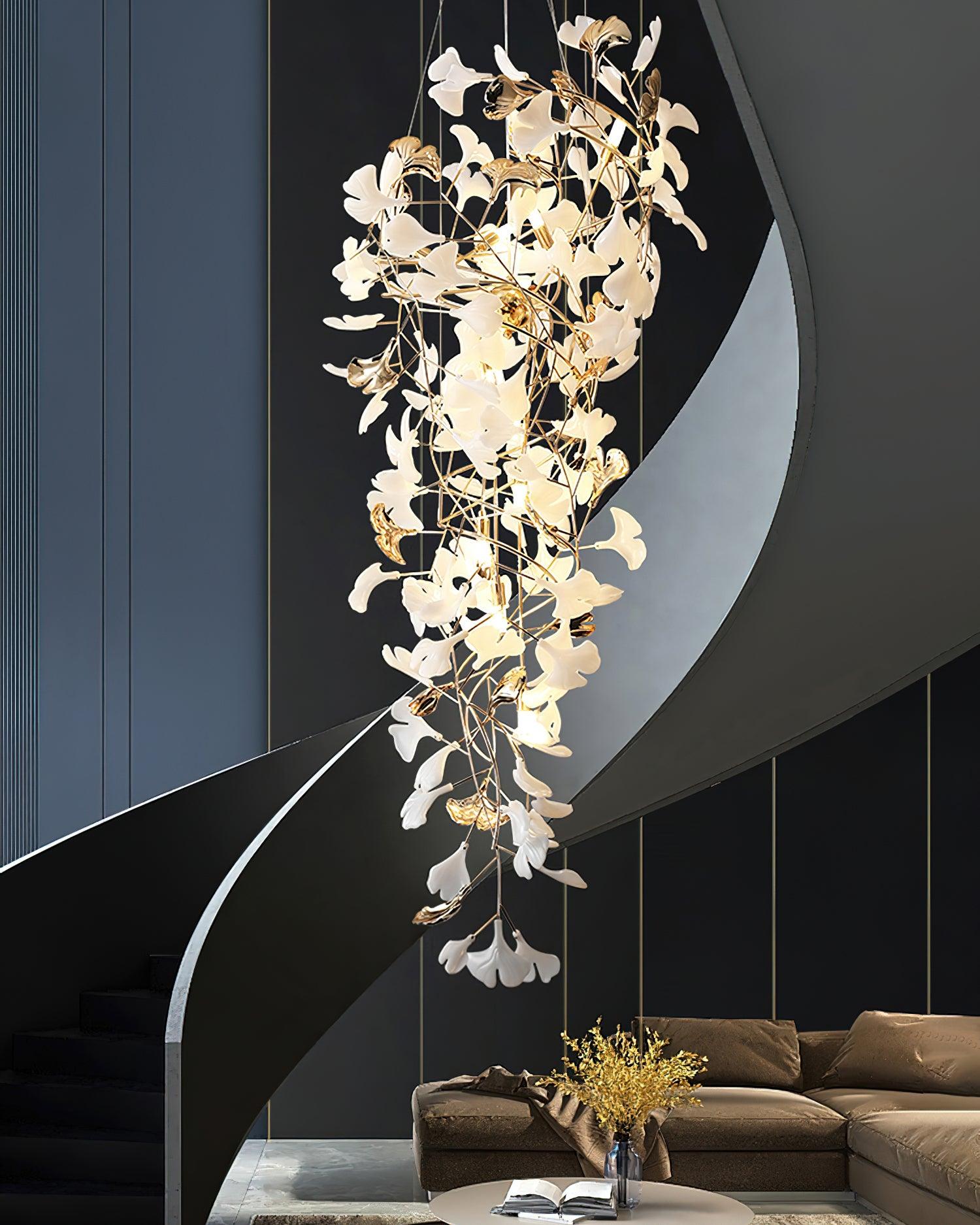 gingko-ojo-chandelier-anzaz-Nickel & White-6