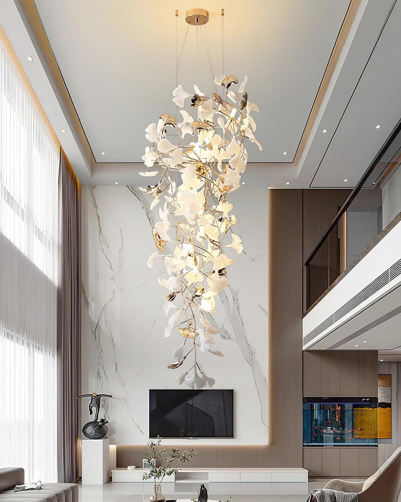 gingko-ojo-chandelier-anzaz-Nickel & White-4