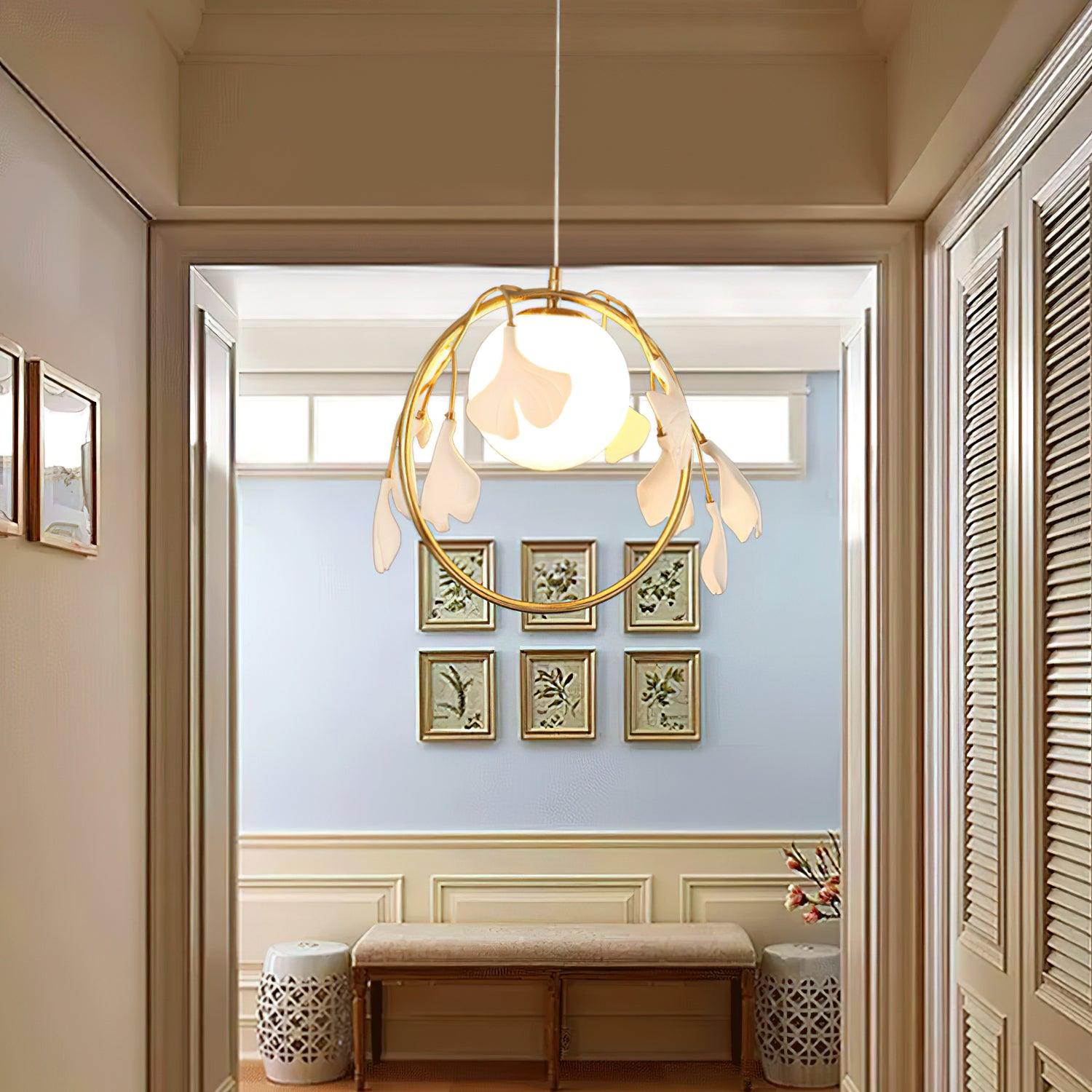 gingko-pendant-lamp-anzaz-Gold & White-2