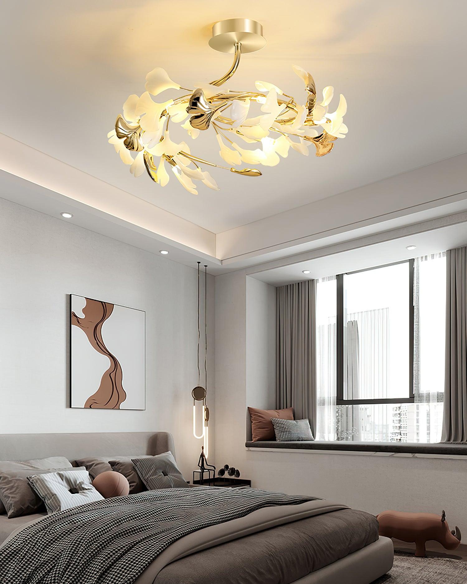 gingko-rotating-ceiling-lamp-anzaz-White lampbody & White leaves-14
