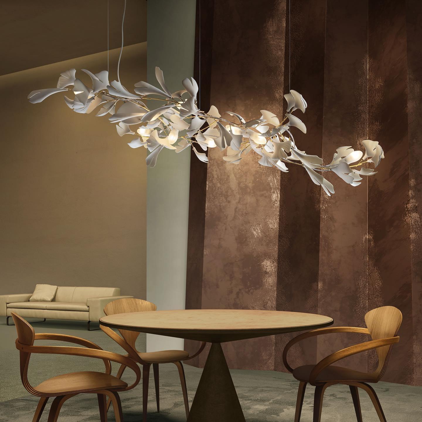 gingko-chandelier-a-anzaz-White Lampbody + White Leaves-6