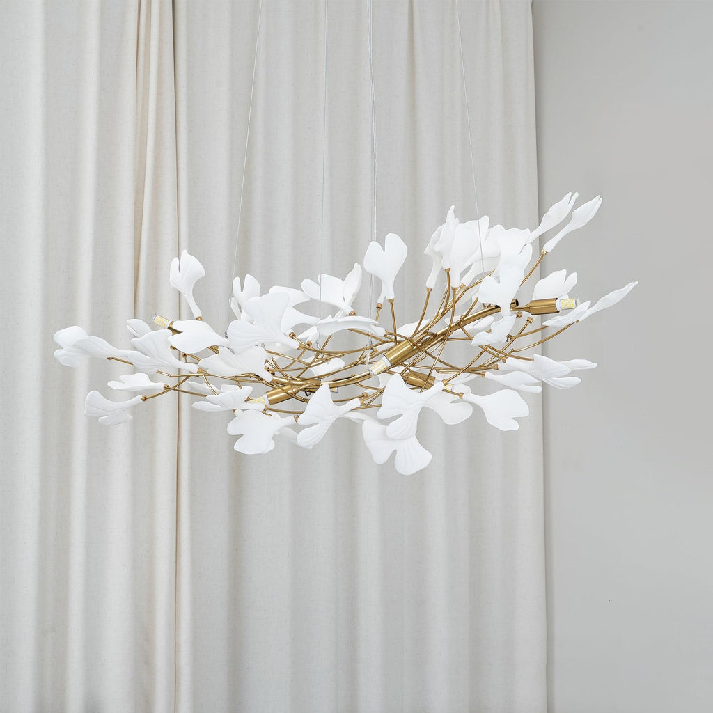 gingko-chandeliers-b-anzaz-Nickel Lampbody + White Leaves-22