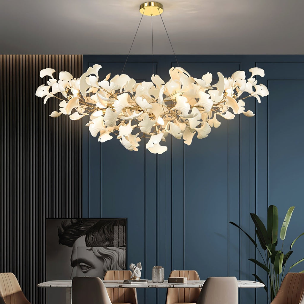 gingko-chandeliers-b-anzaz-White Lampbody + White Leaves-12