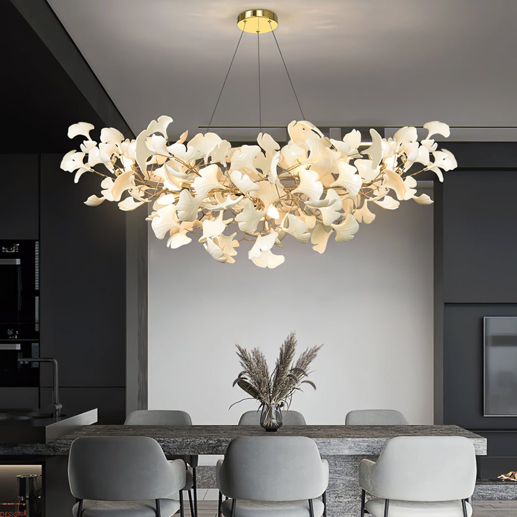 gingko-chandeliers-b-anzaz-White Lampbody + White Leaves-8