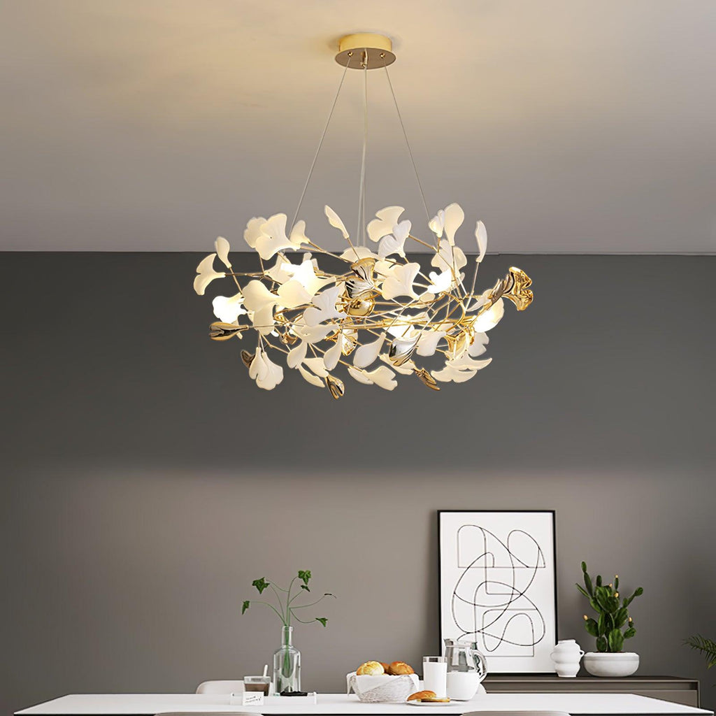 gingko-chandelier-h-anzaz-Gold & White-3