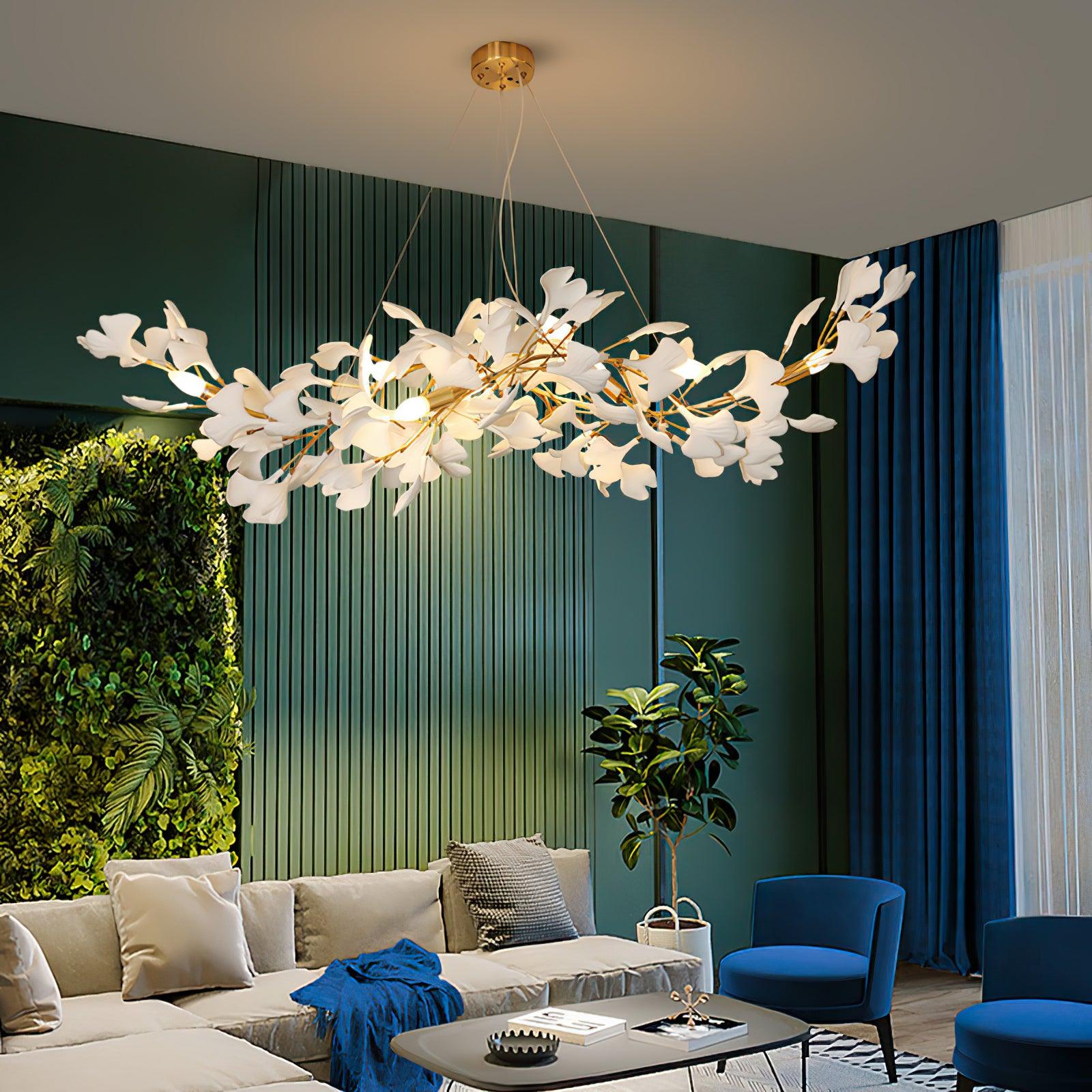 gingko-chandelier-k-anzaz-Gold & White-2