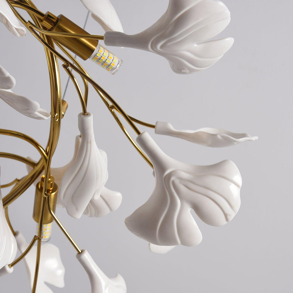 gingko-chandelier-l-anzaz-Gold Lampbody & White & Gold Leaves-7