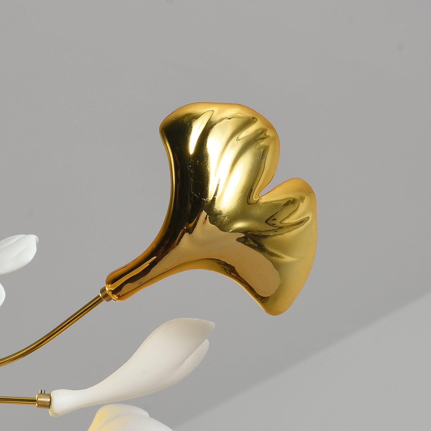 gingko-chandelier-l-anzaz-Nickel Lampbody & White & Sliver Leaves-5