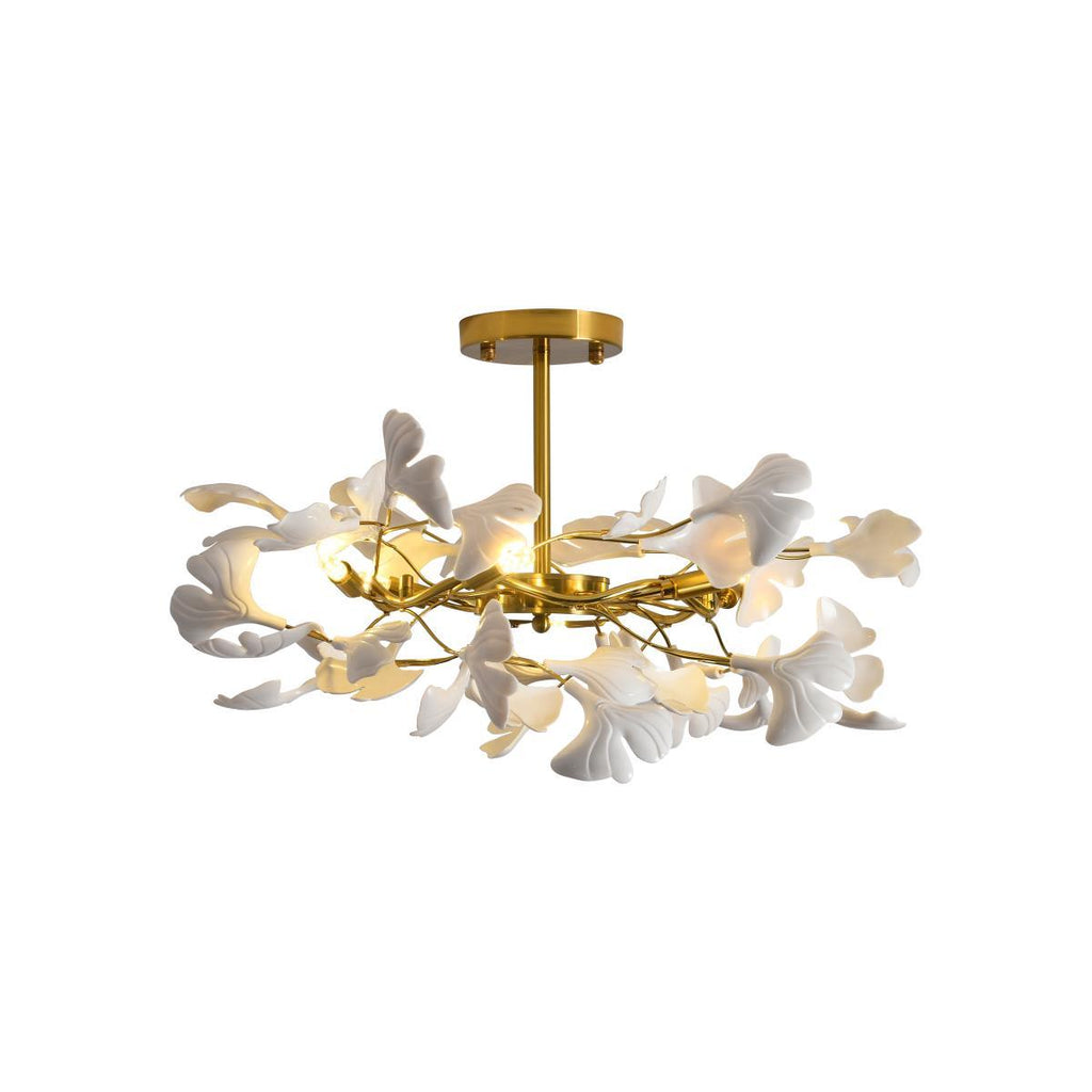 gingko-chandelier-l-anzaz-Gold Lampbody & White & Gold Leaves-10