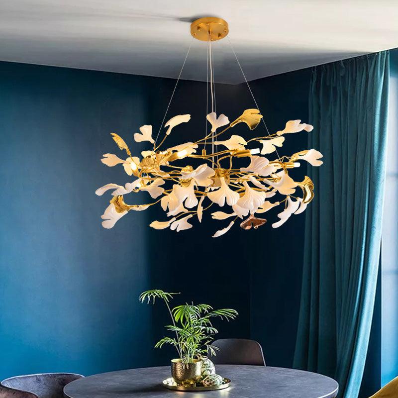 gingko-chandelier-p-anzaz-Gold & White-2