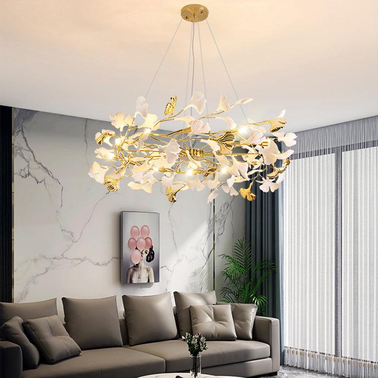 gingko-chandelier-p-anzaz-Gold & White-3