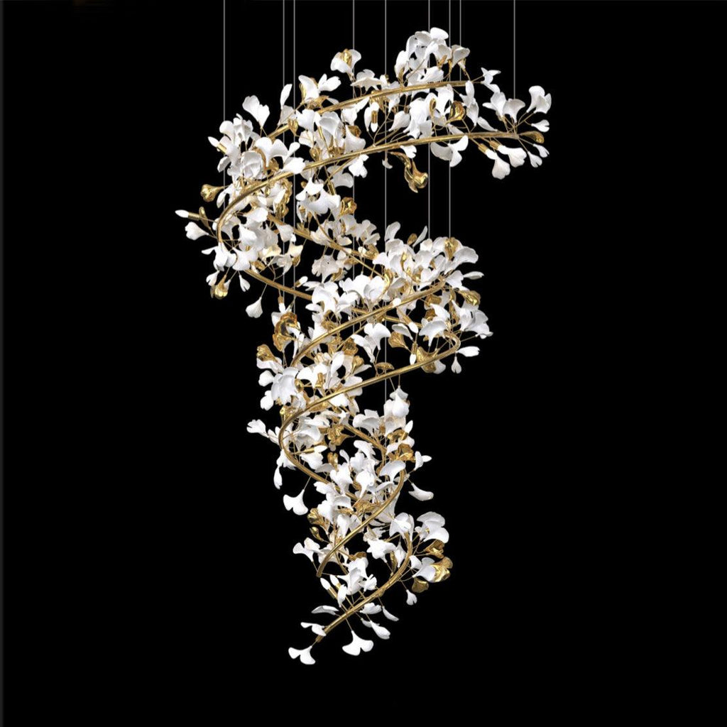 gingko-chandelier-q-anzaz-White Lampbody + White Leaves-12