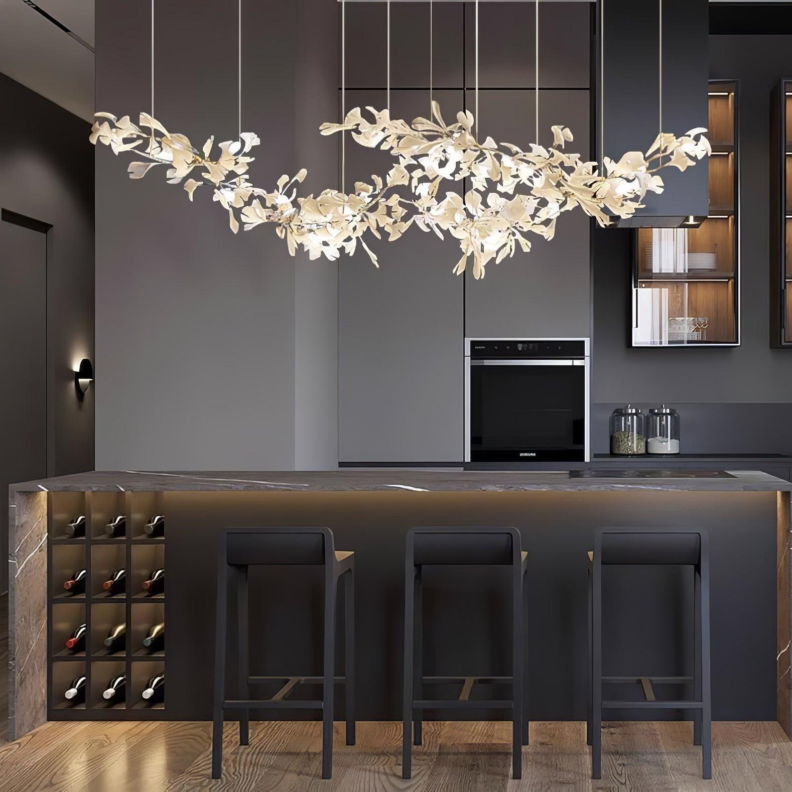 double-layer-combination-gingko-chandelier-anzaz-Nickel & White-2