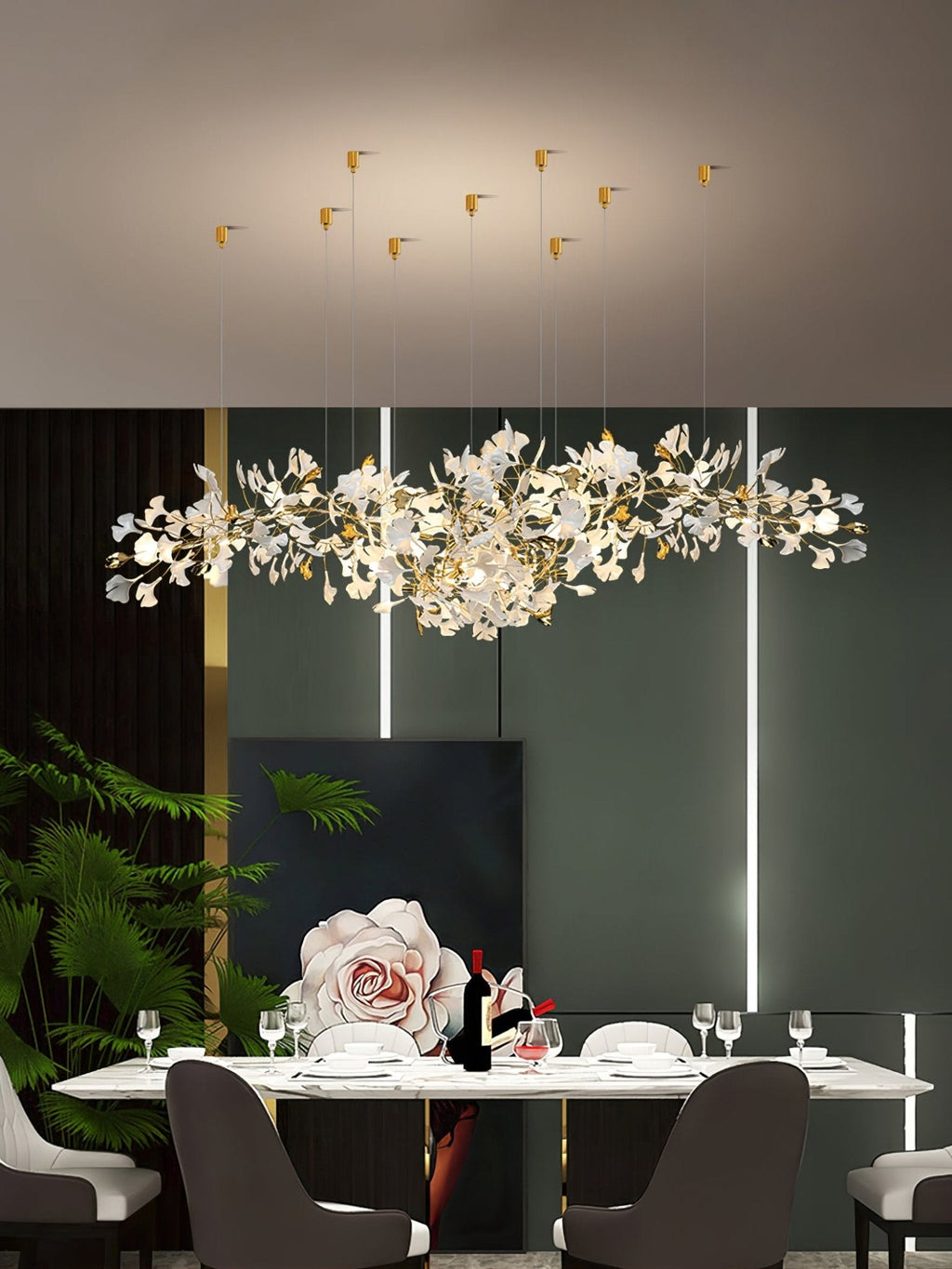 gingko-chandelier-z-anzaz-Gold & White-6