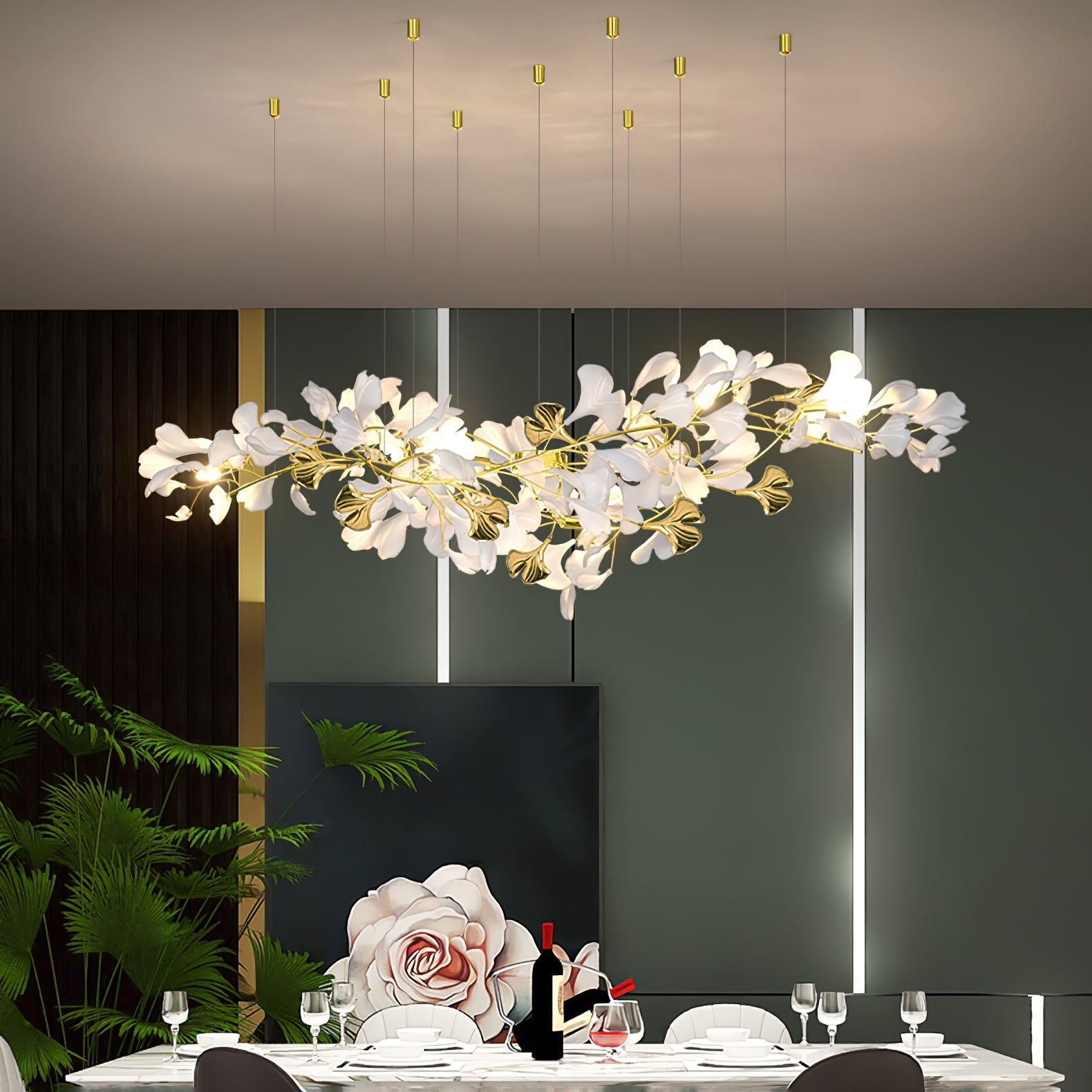 gingko-chandelier-z-anzaz-Gold & White-12