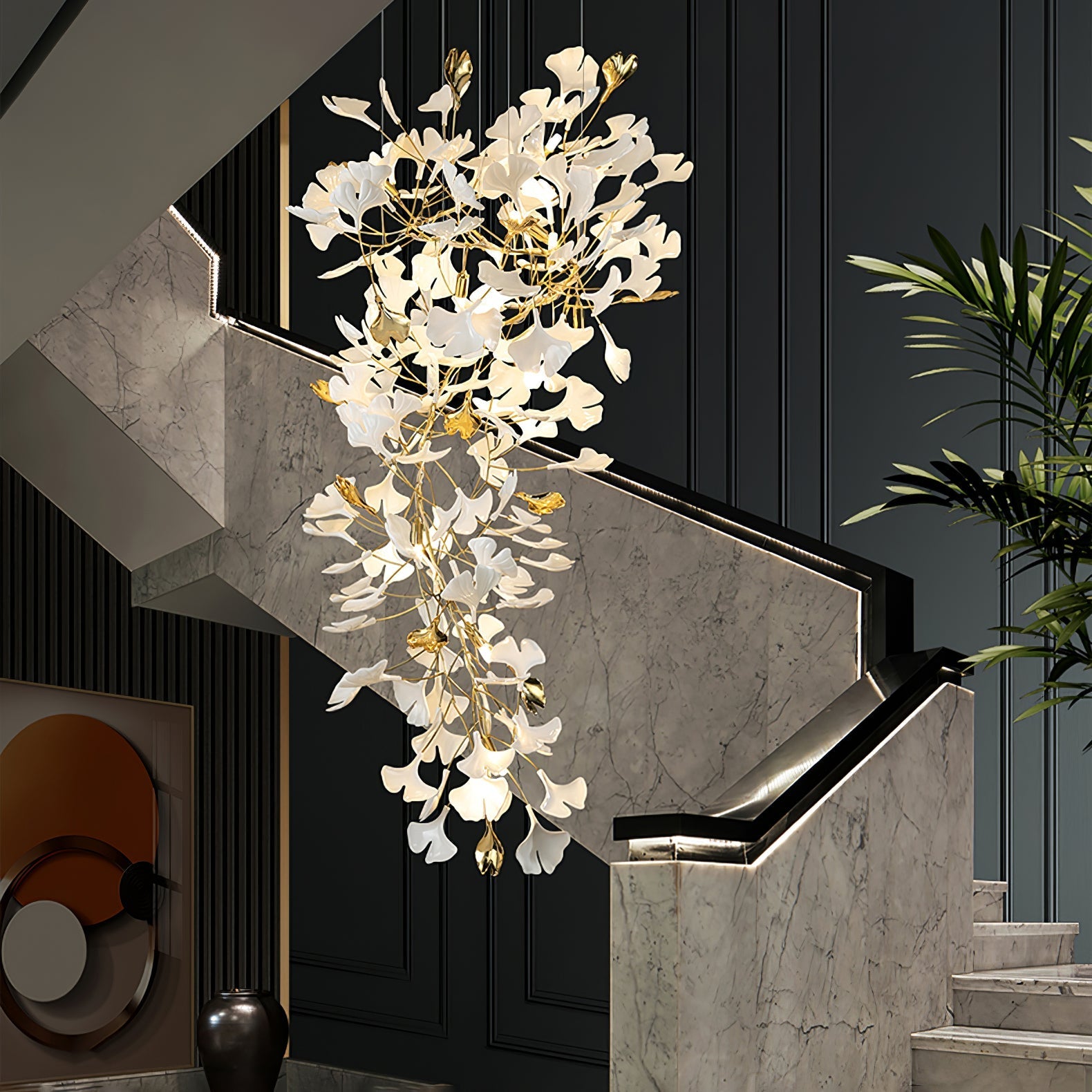 gingko-chandelier-z-anzaz-Gold & White-11