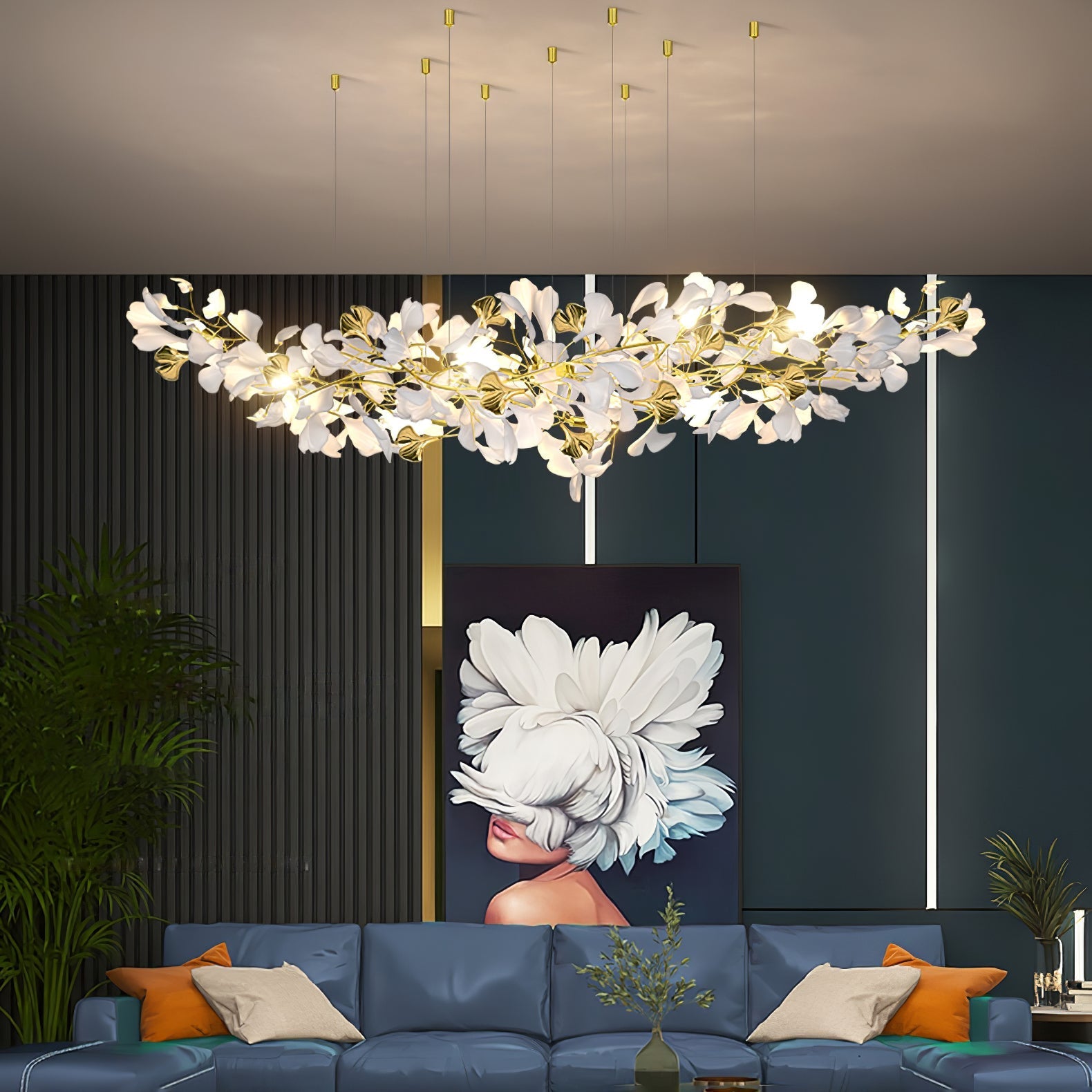 gingko-chandelier-z-anzaz-Gold & White-13