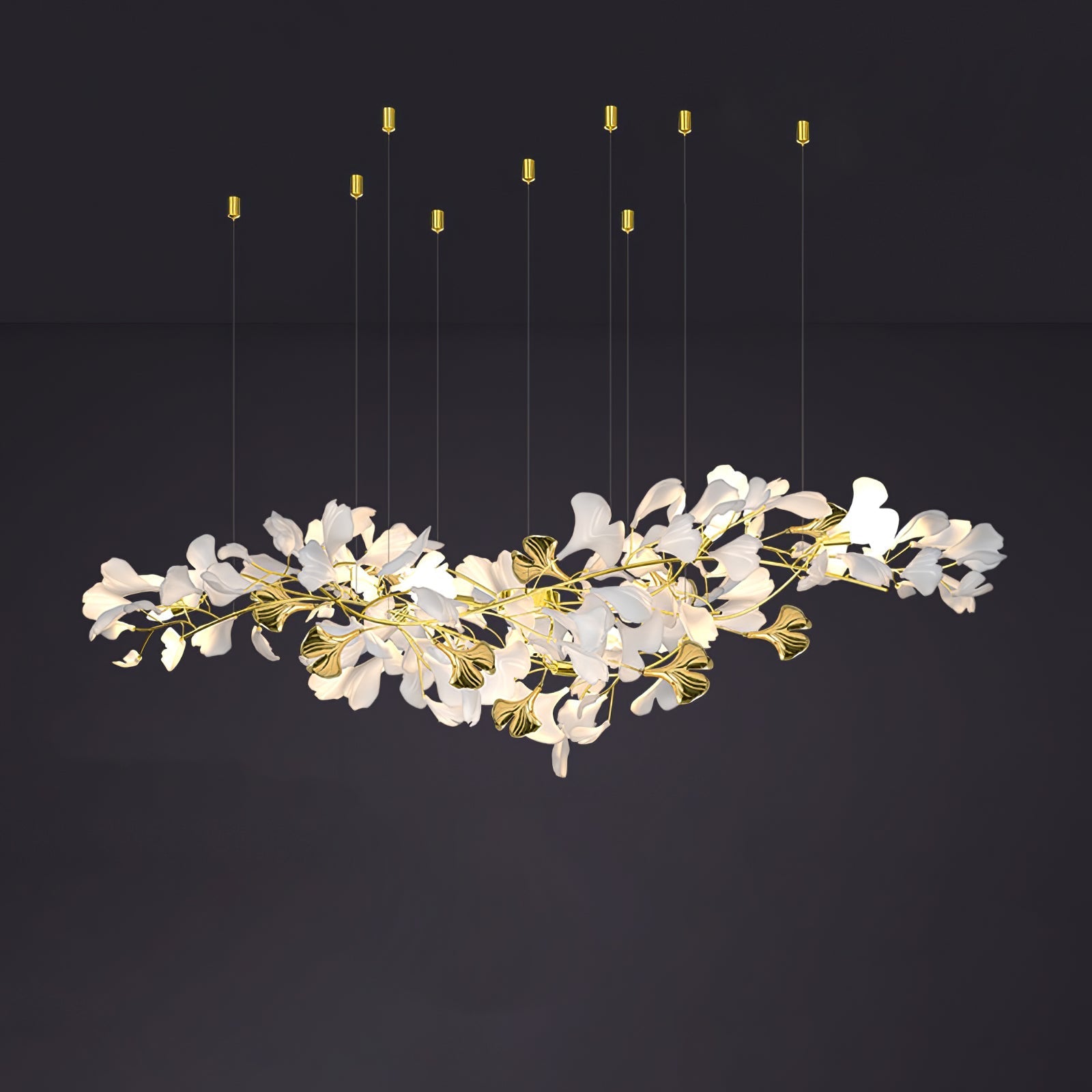 gingko-chandelier-z-anzaz-Gold & White-15