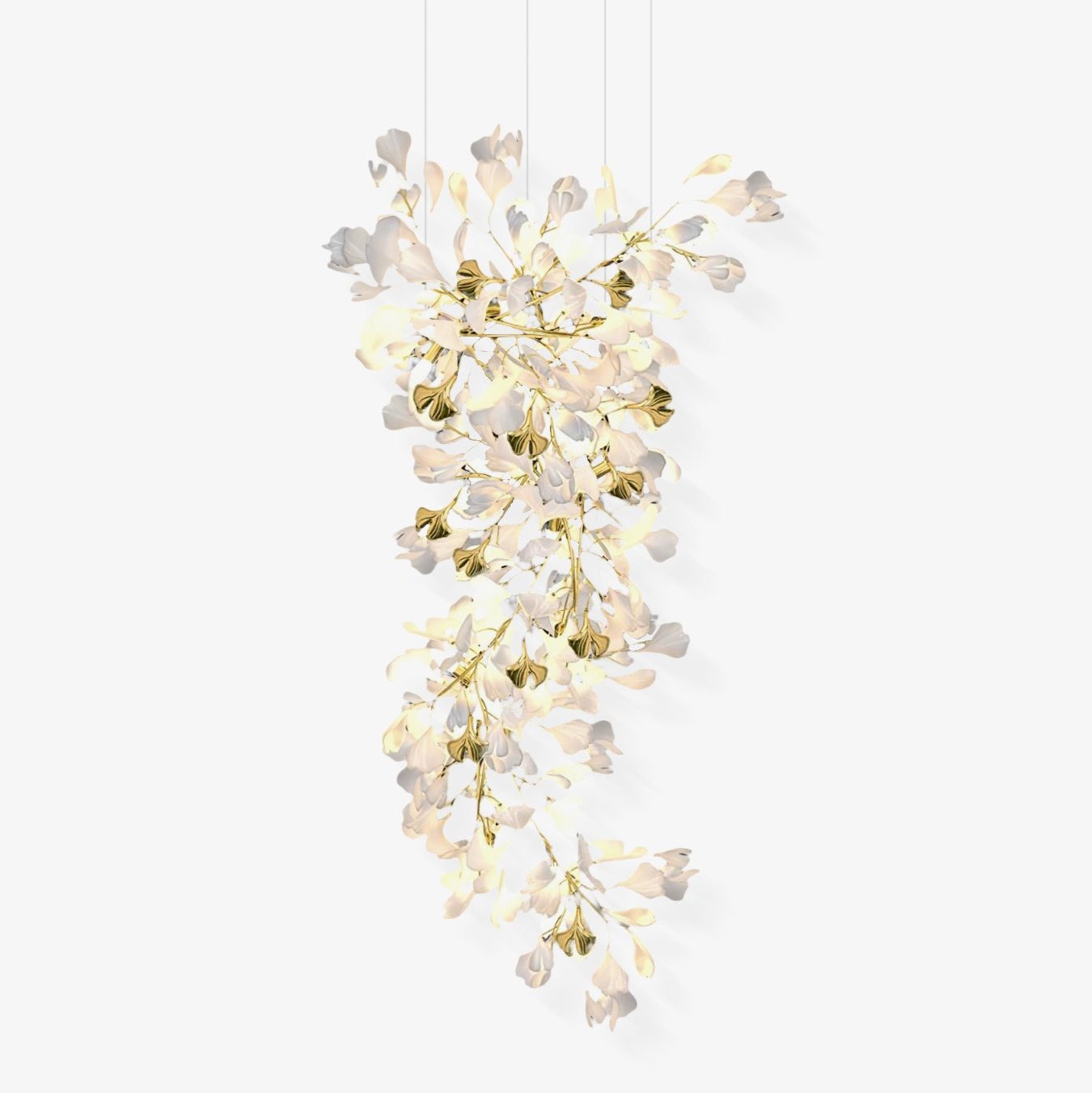 gingko-chandelier-z-anzaz-Gold & White-1