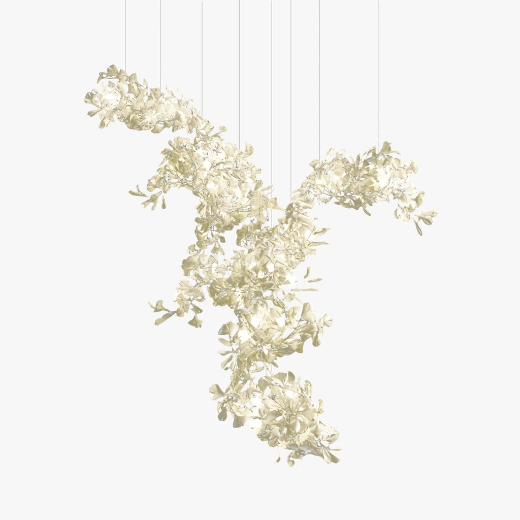 gingko-combination-chandelier-anzaz-Gold & White-1