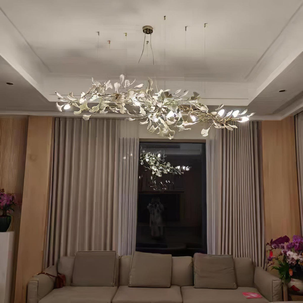 gingko-chandeliers-b-anzaz-Gold Lampbody + White Leaves-25