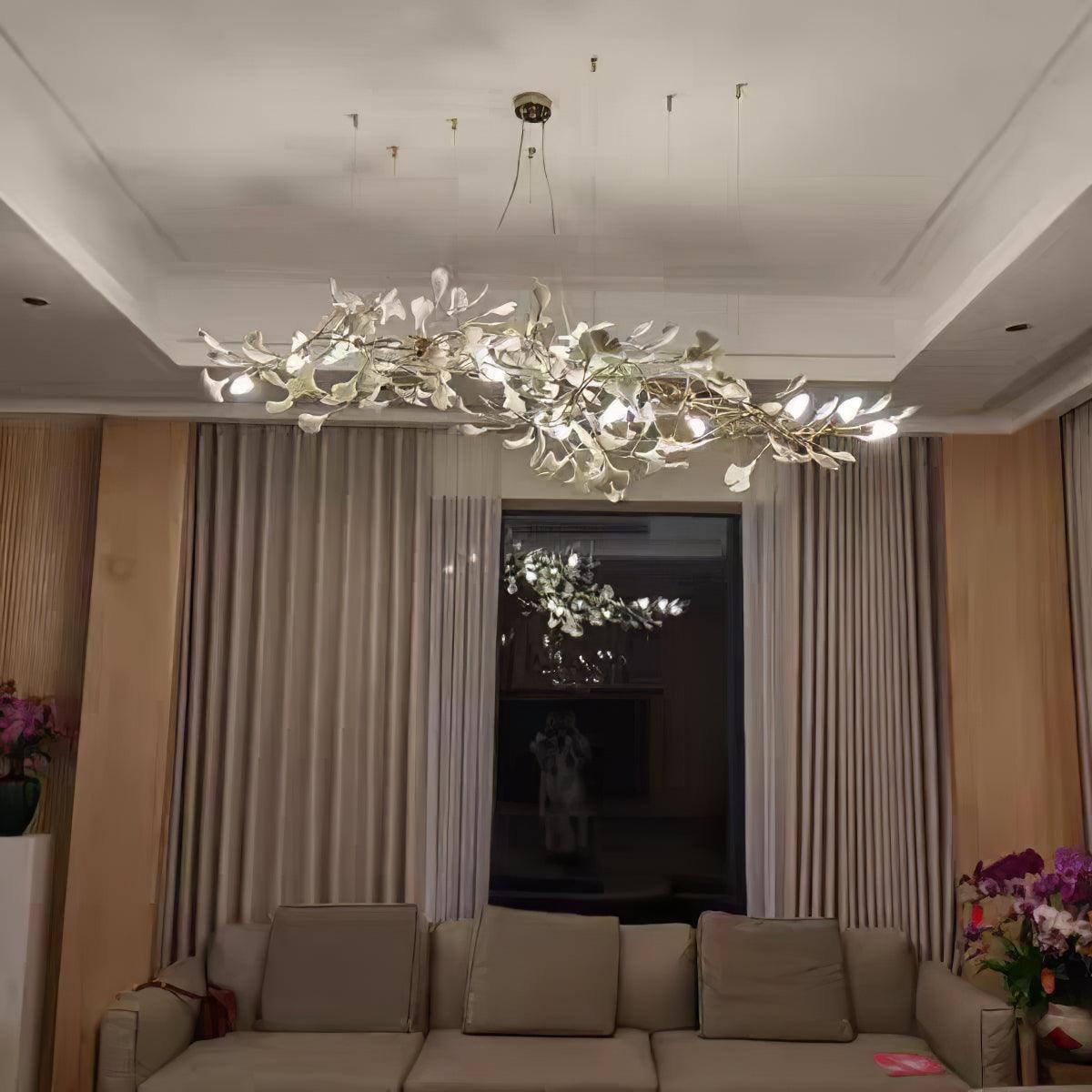 gingko-chandeliers-b-anzaz-Gold Lampbody + White Leaves-25