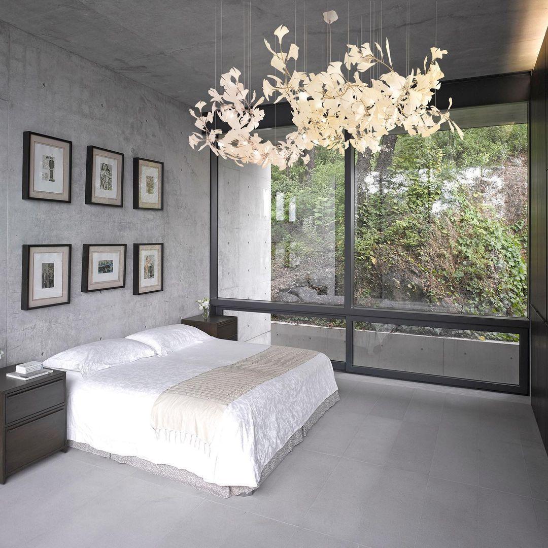 gingko-chandeliers-b-anzaz-Nickel Lampbody + White Leaves-18