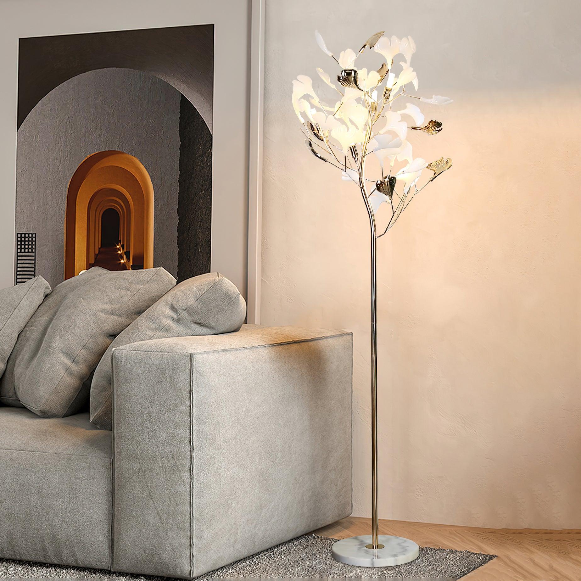 gingko-leaf-floor-lamp-anzaz-Gold & Gold Metal Base-2