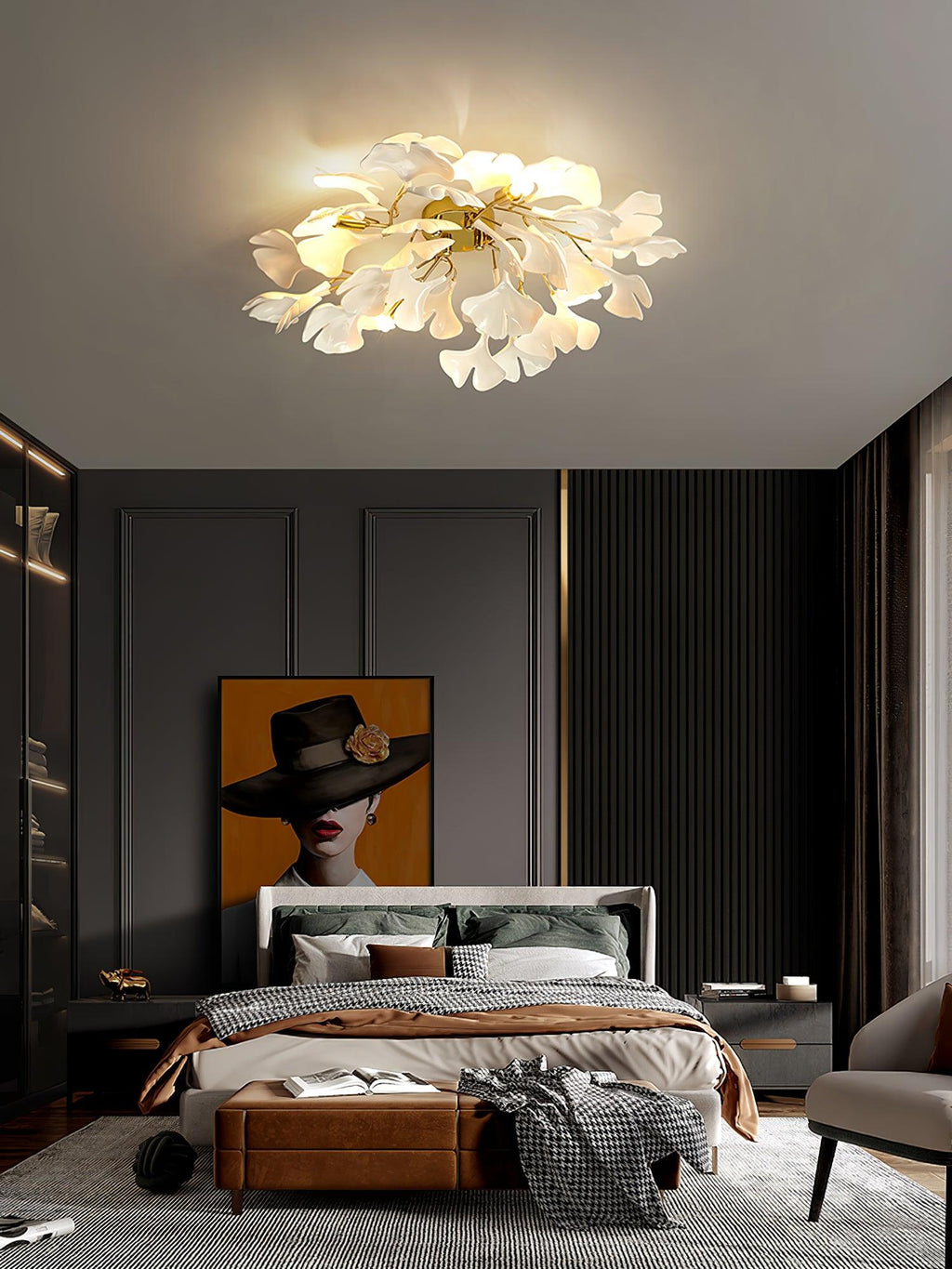 gingko-ceiling-lamp-anzaz-Nickel Lampbody + White Leaves-11
