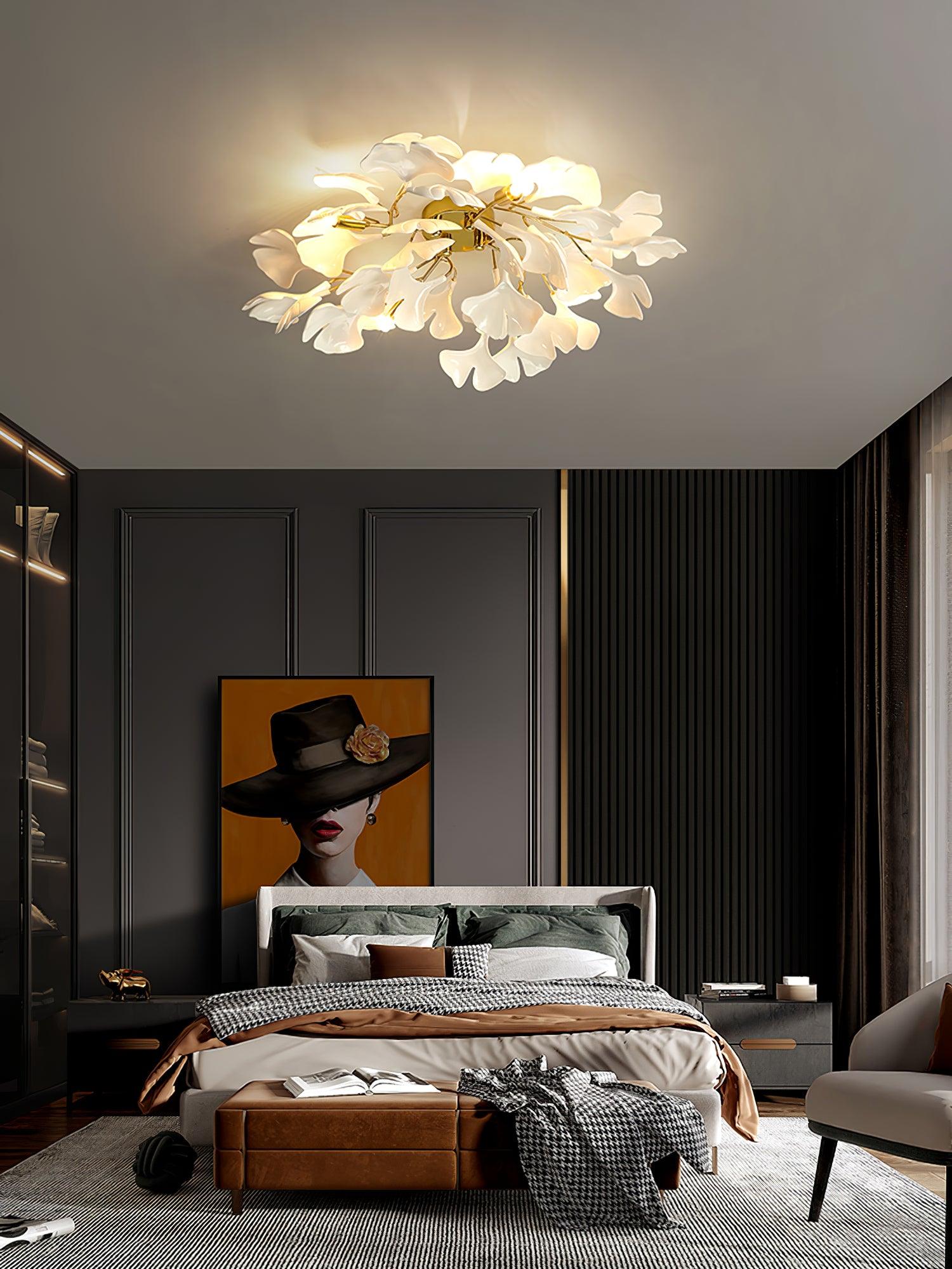 gingko-ceiling-lamp-anzaz-Nickel Lampbody + White Leaves-11