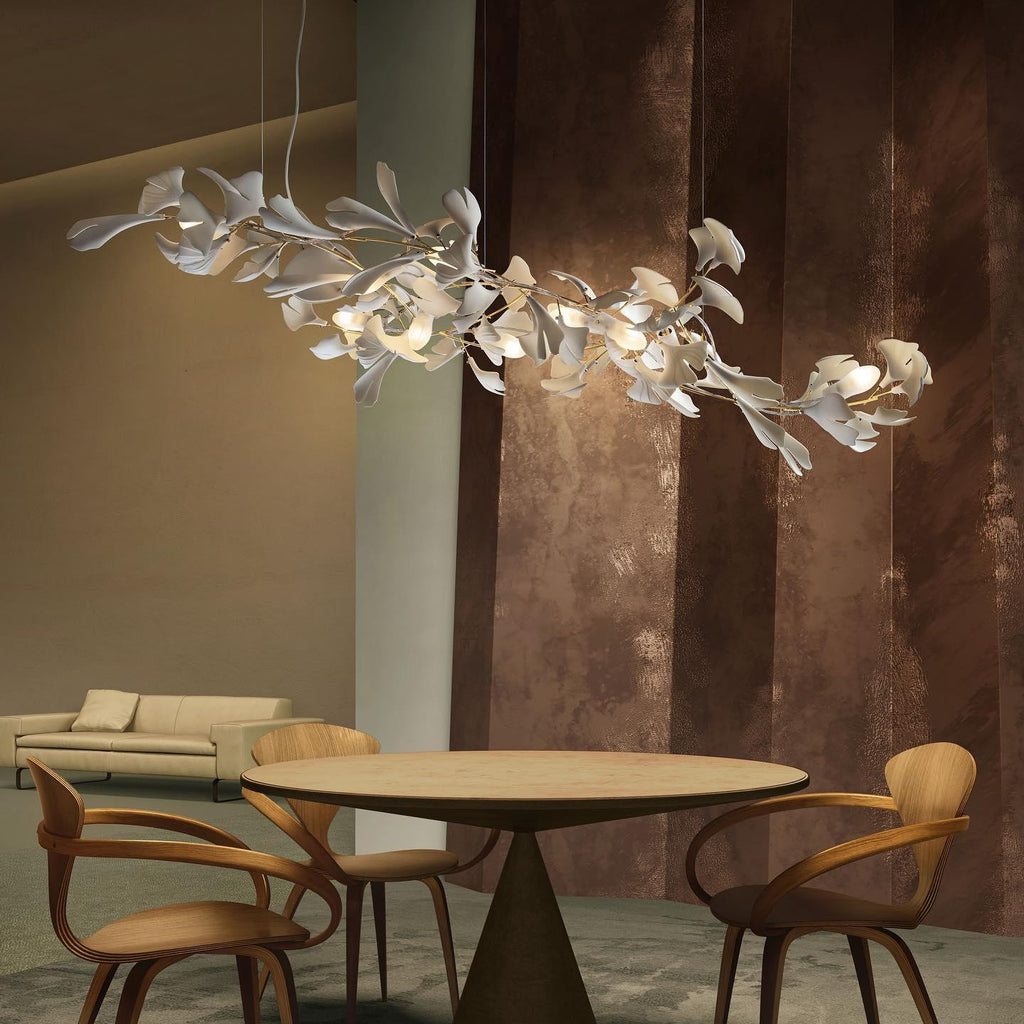 gingko-chandelier-e-anzaz-Golden Lamp Body + White Leaf-10