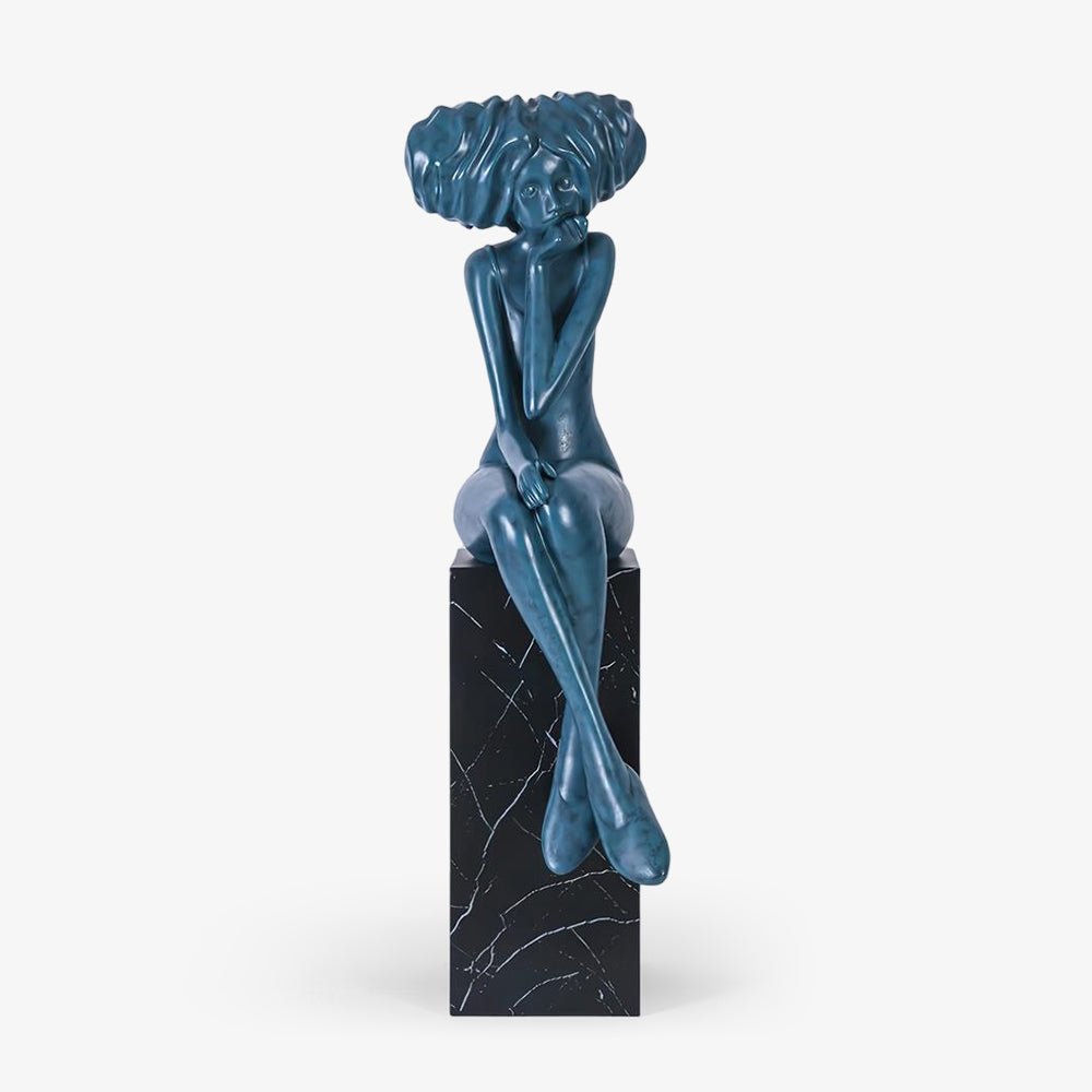 girl-meditate-sculpture-floor-lamp-anzaz-Blue Model / Metal Base-1