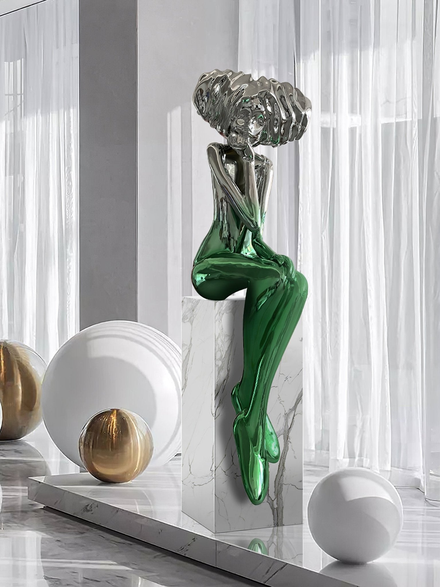girl-meditate-sculpture-floor-lamp-anzaz-Red Model / Marble Base-8