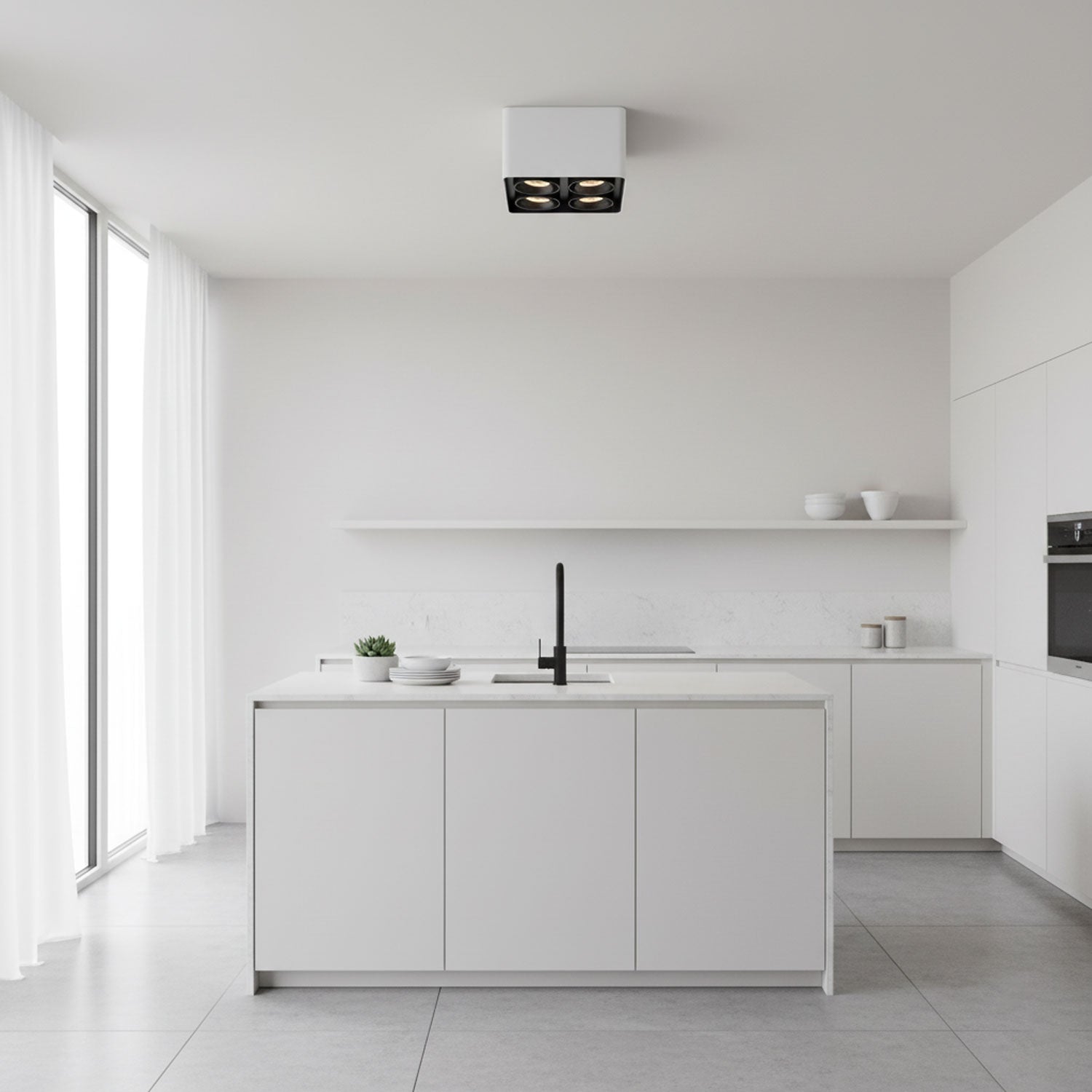 giyan-spotlight-anzaz-White Lampbody & Black Lampshade-6
