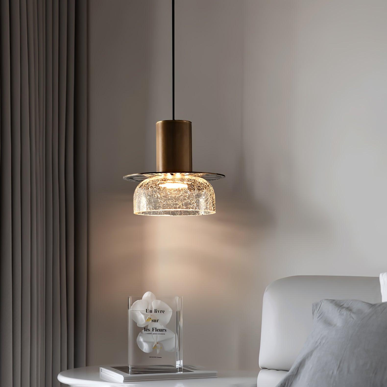 glacier-crackle-glass-pendant-lamp-anzaz-Clear & Bronze color-4