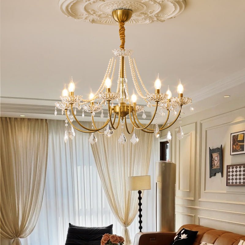 glamour-pearl-chandelier-anzaz-Gold & Clear-2