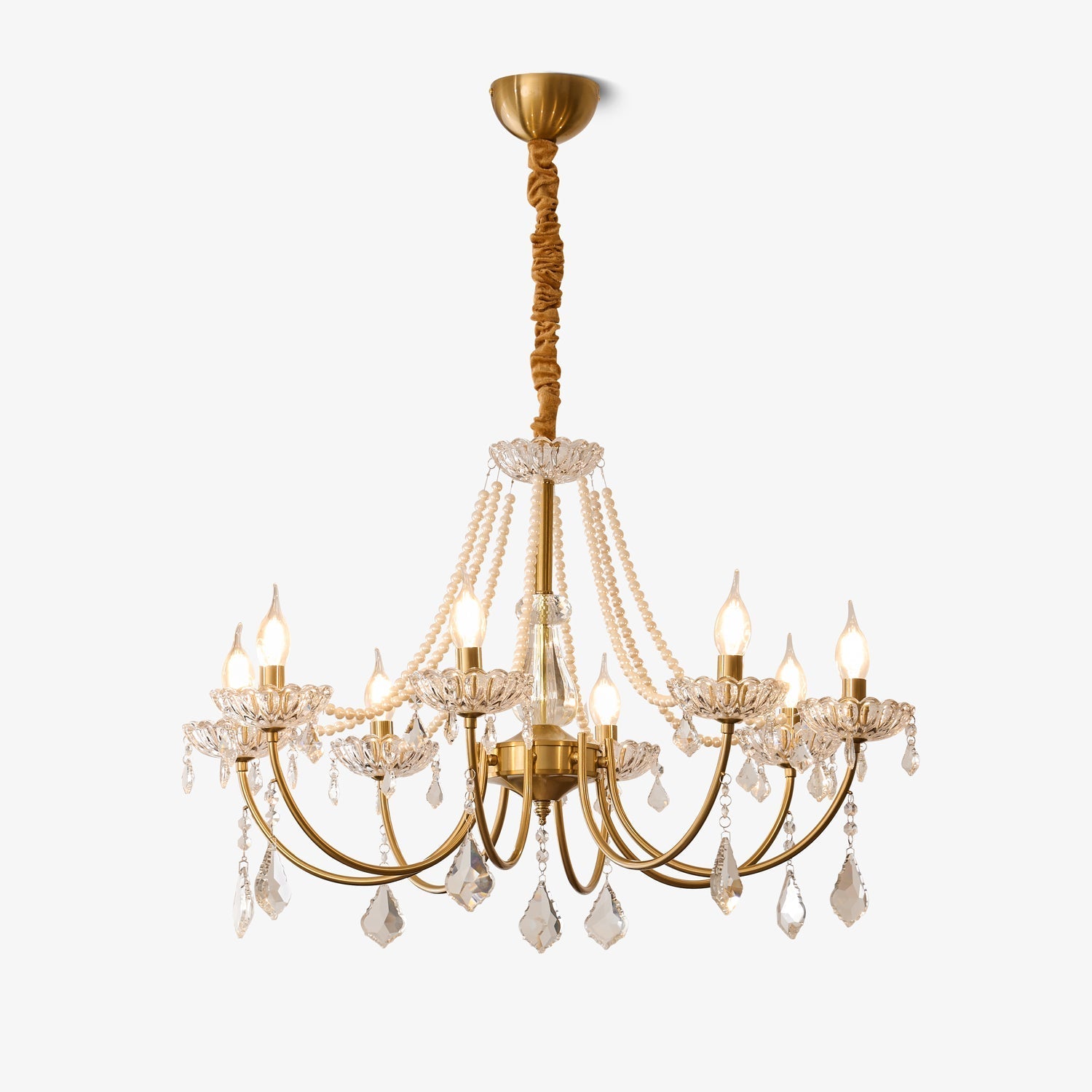 glamour-pearl-chandelier-anzaz-Gold & Clear-1