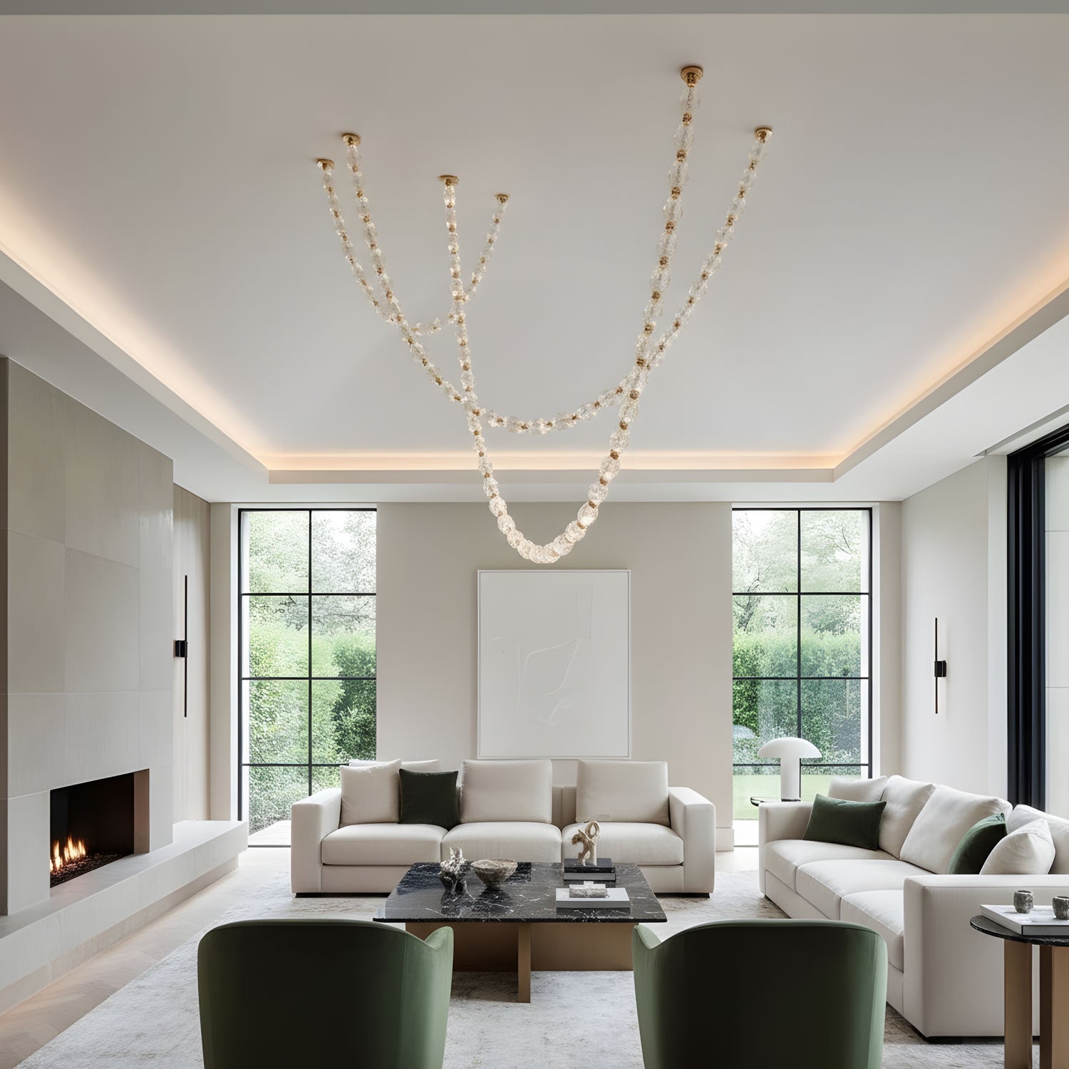 glass-chain-chandelier-anzaz-Chrome & Glass Lampshade-6