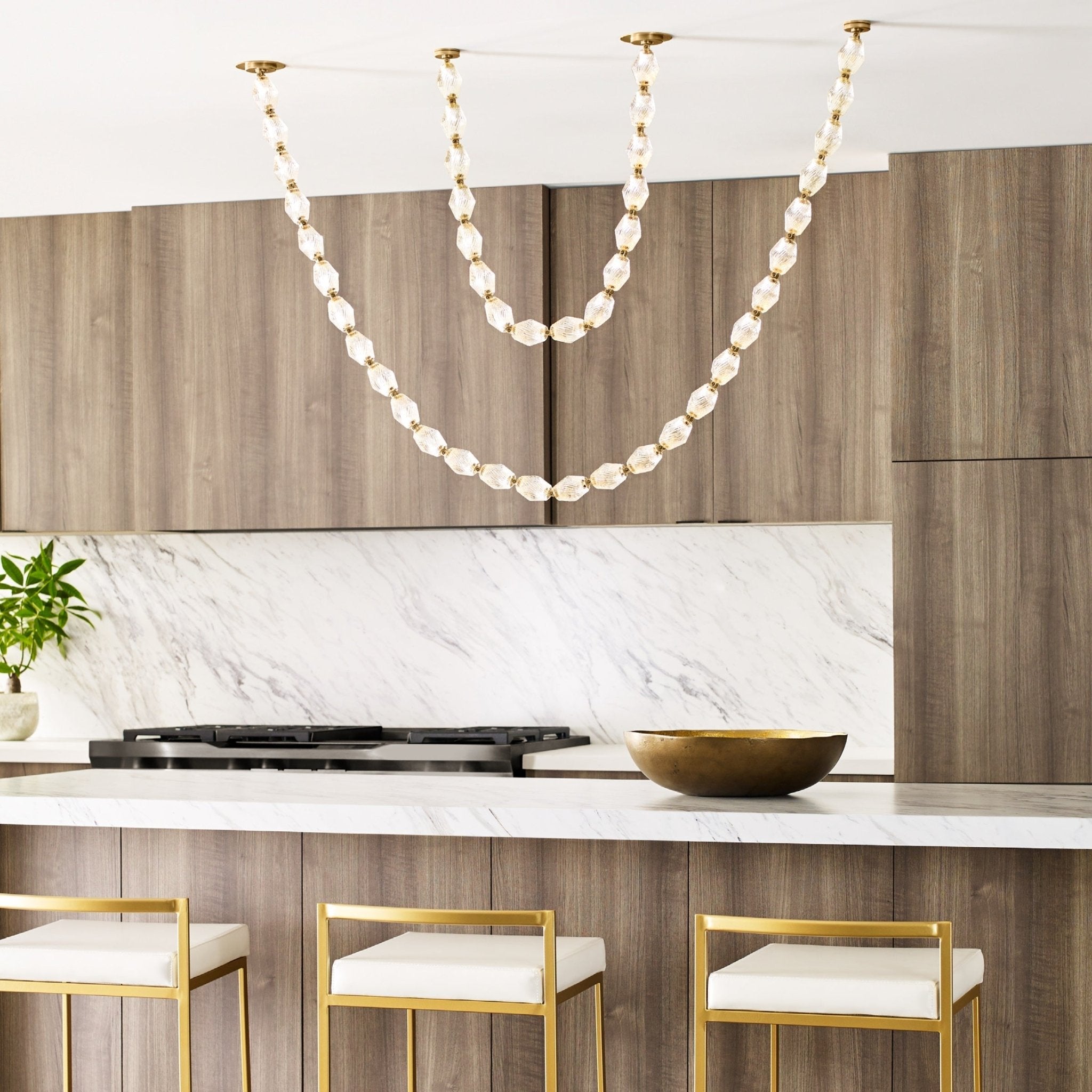 glass-chain-chandelier-anzaz-Chrome & Glass Lampshade-60