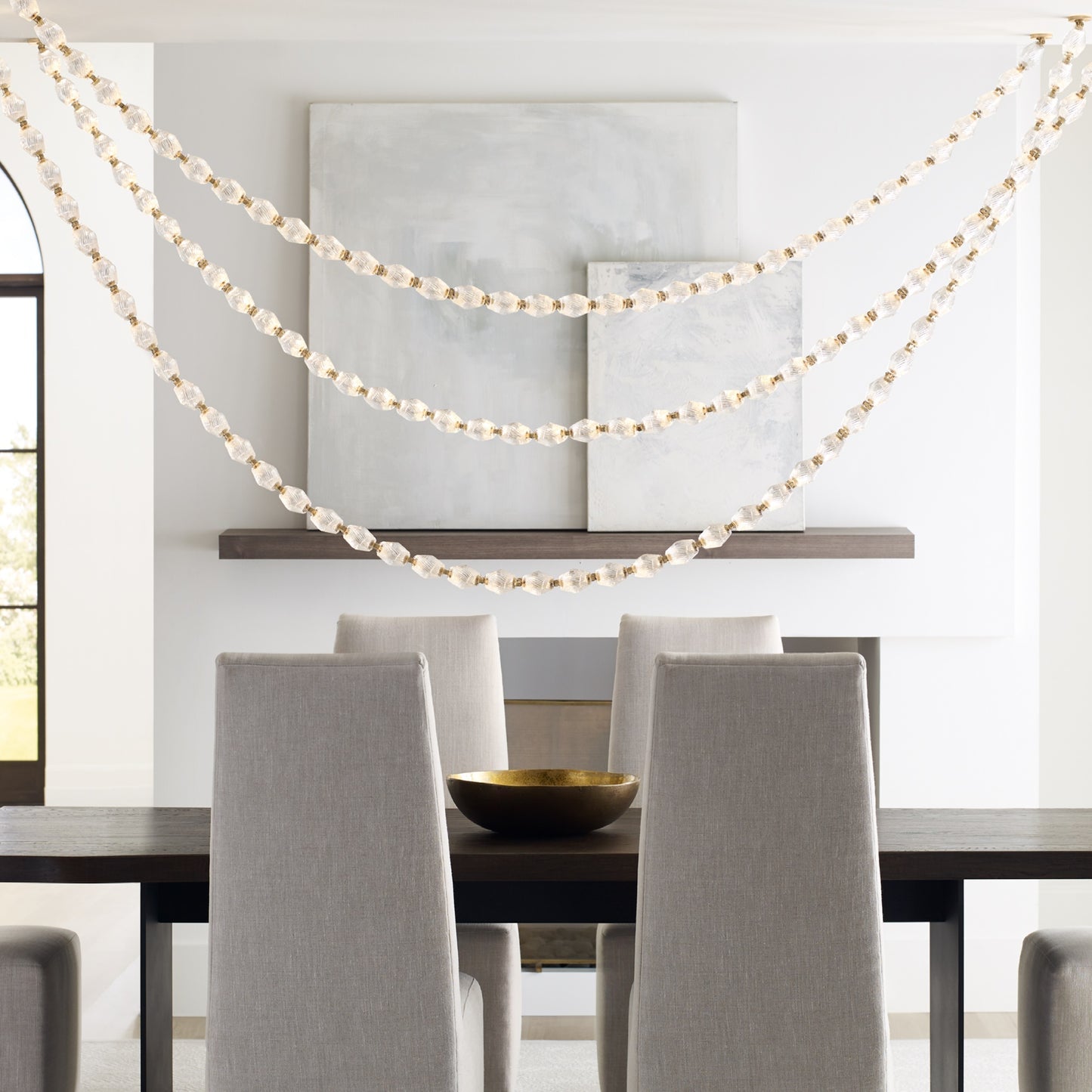 glass-chain-chandelier-anzaz-Chrome & Glass Lampshade-12