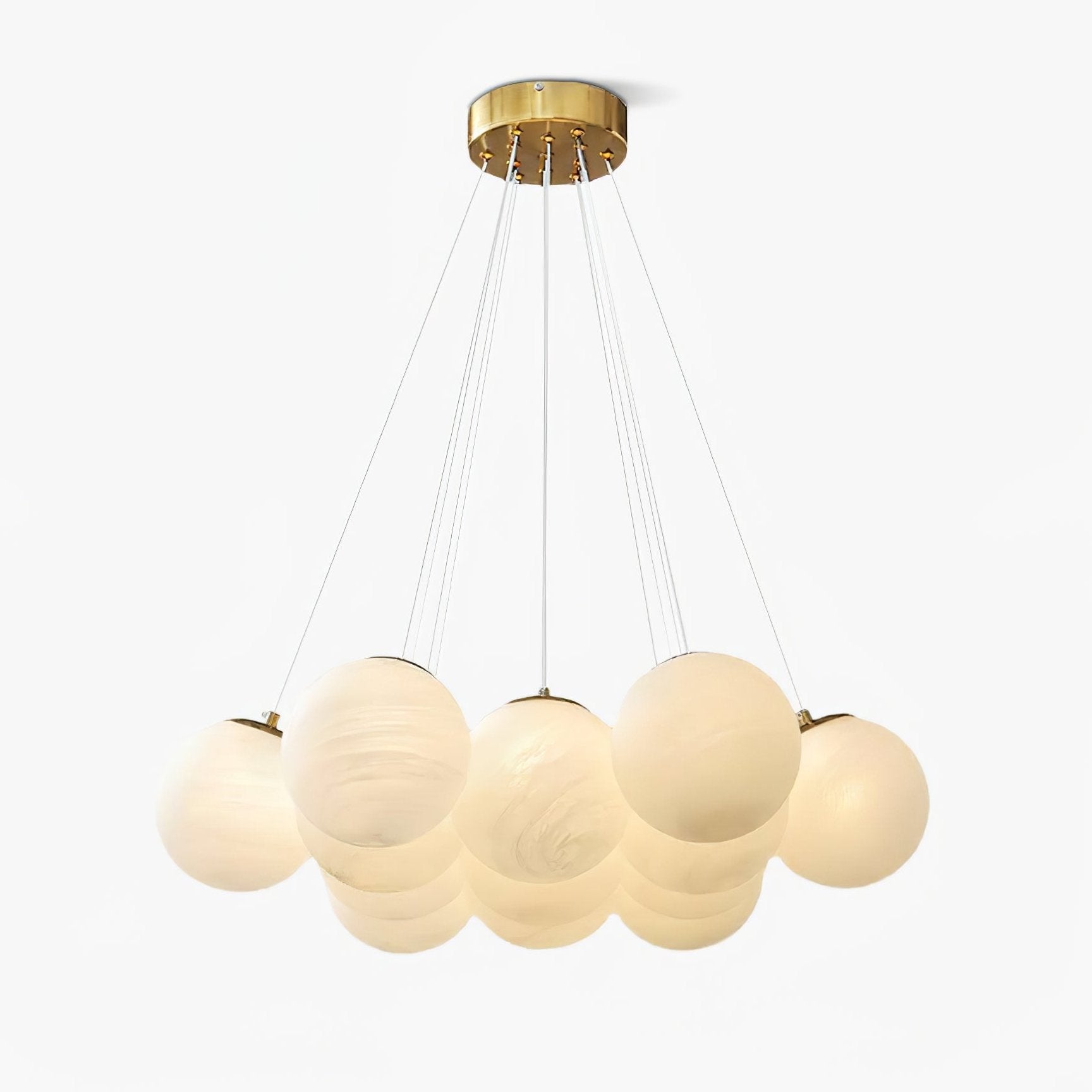 glass-cluster-chandelier-anzaz-Gold & White-1