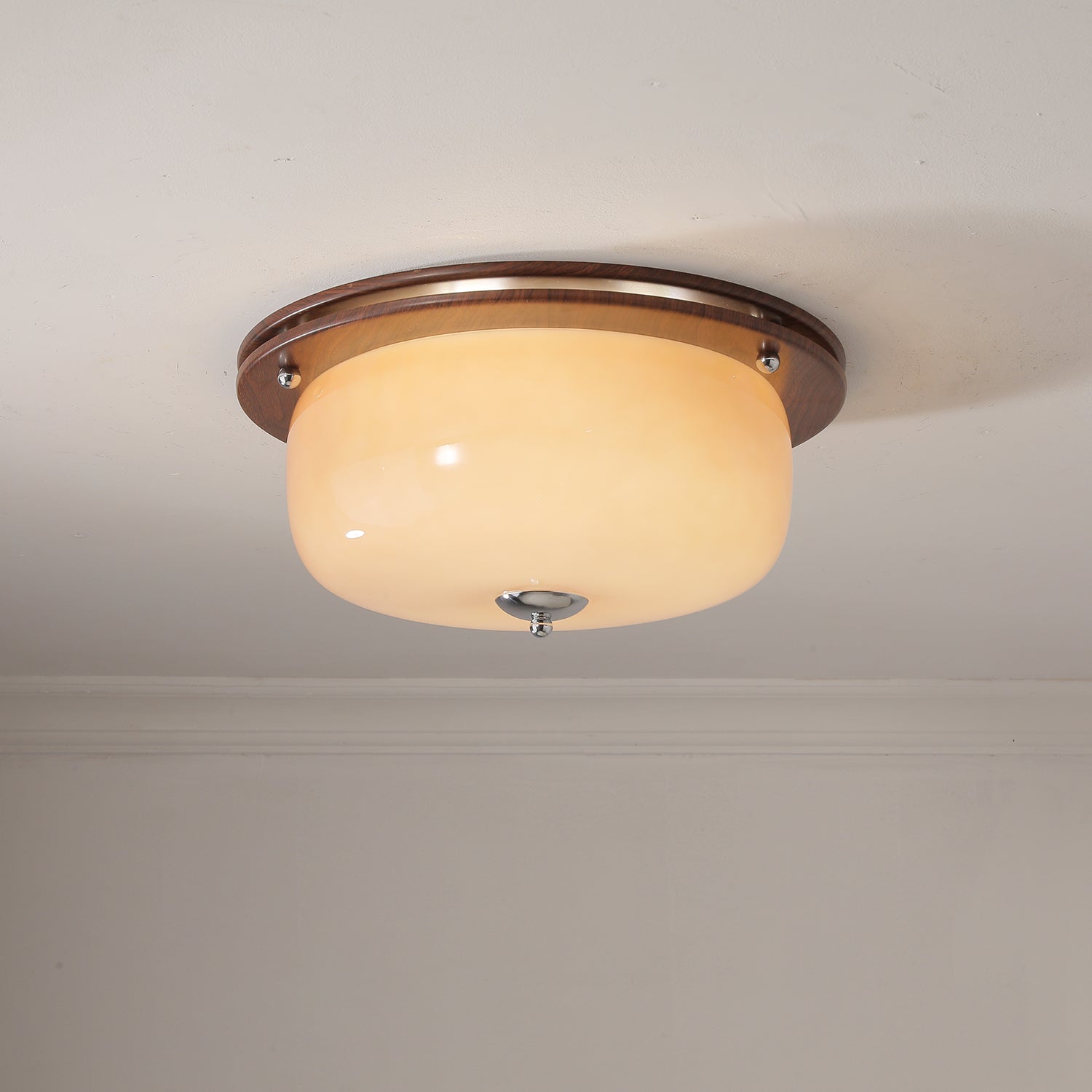 glass-dome-ceiling-light-anzaz-Walnut Wood Grain Hydroprinting & Coffee-2
