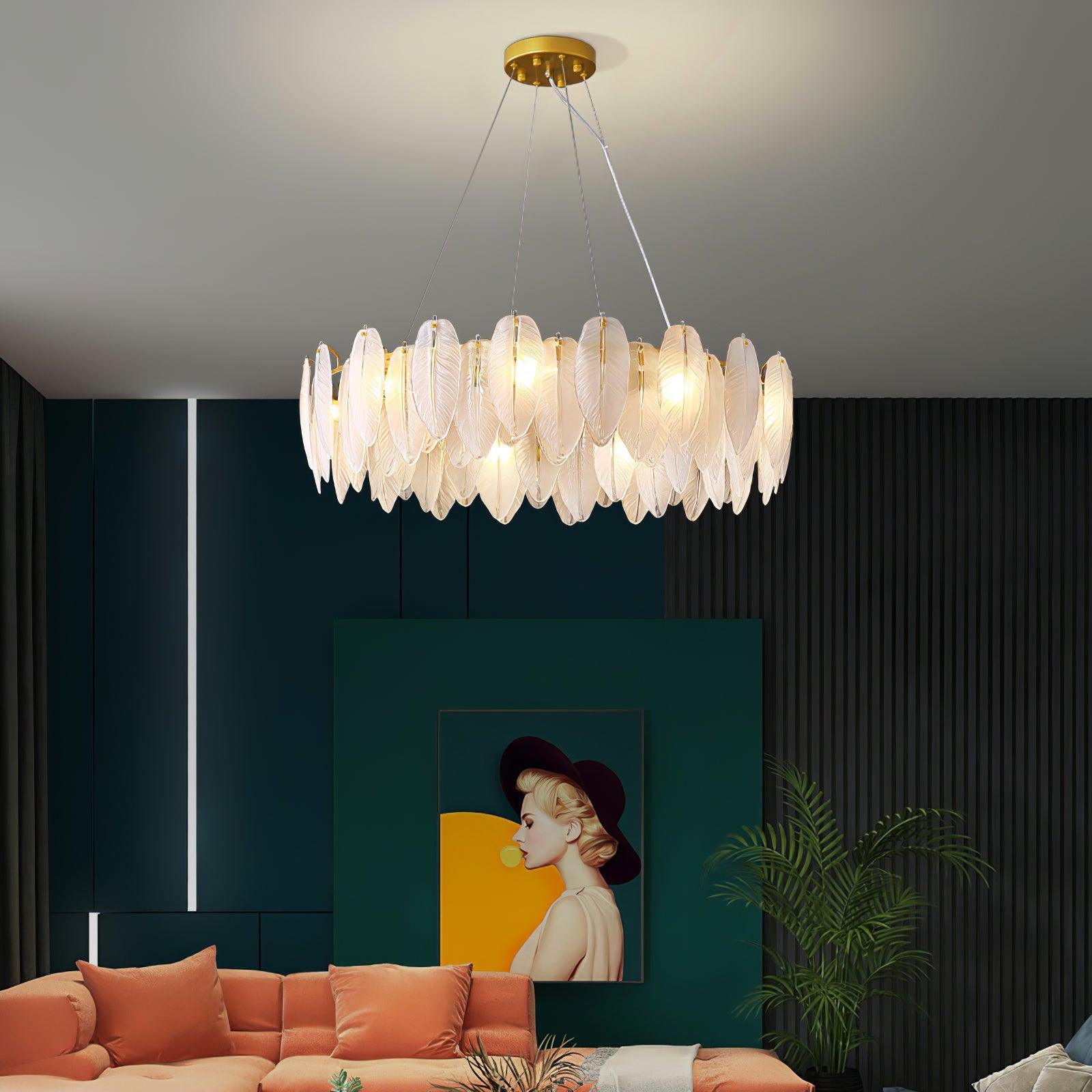 glass-feather-chandelier-anzaz-Gold-2