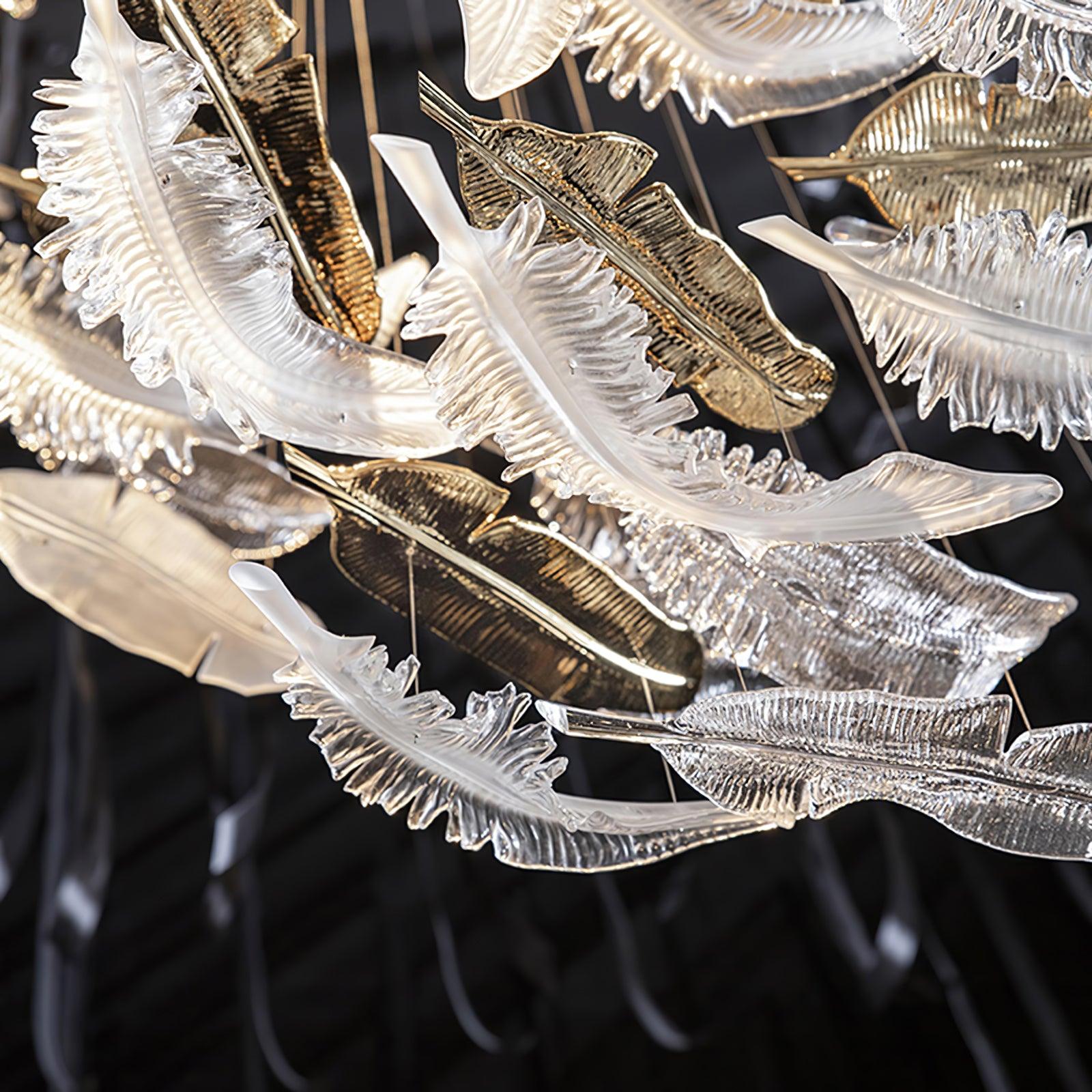 glass-feathers-flying-chandelier-anzaz-Chrome & Clear glass-5